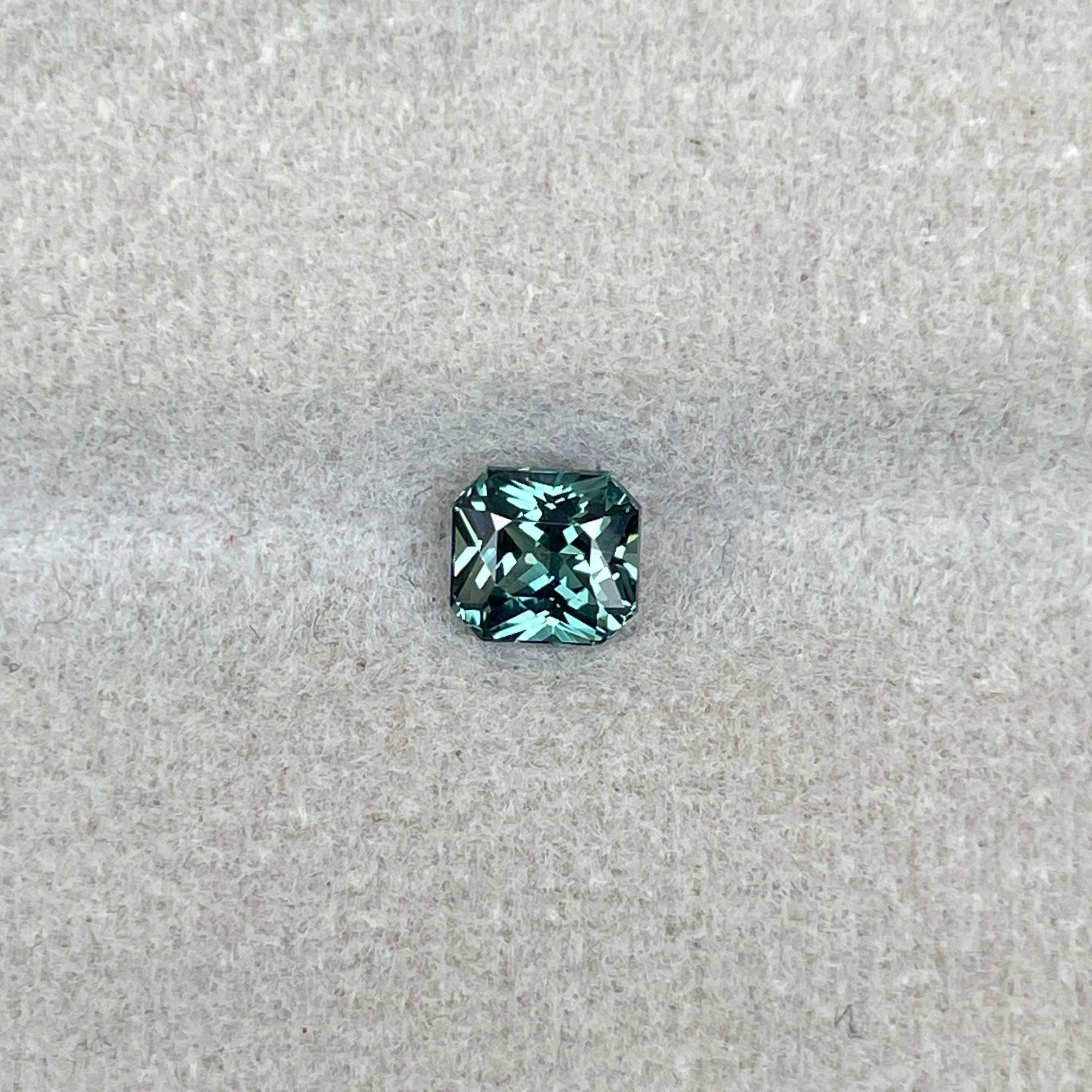 loose teal sapphire emerald radiant cut