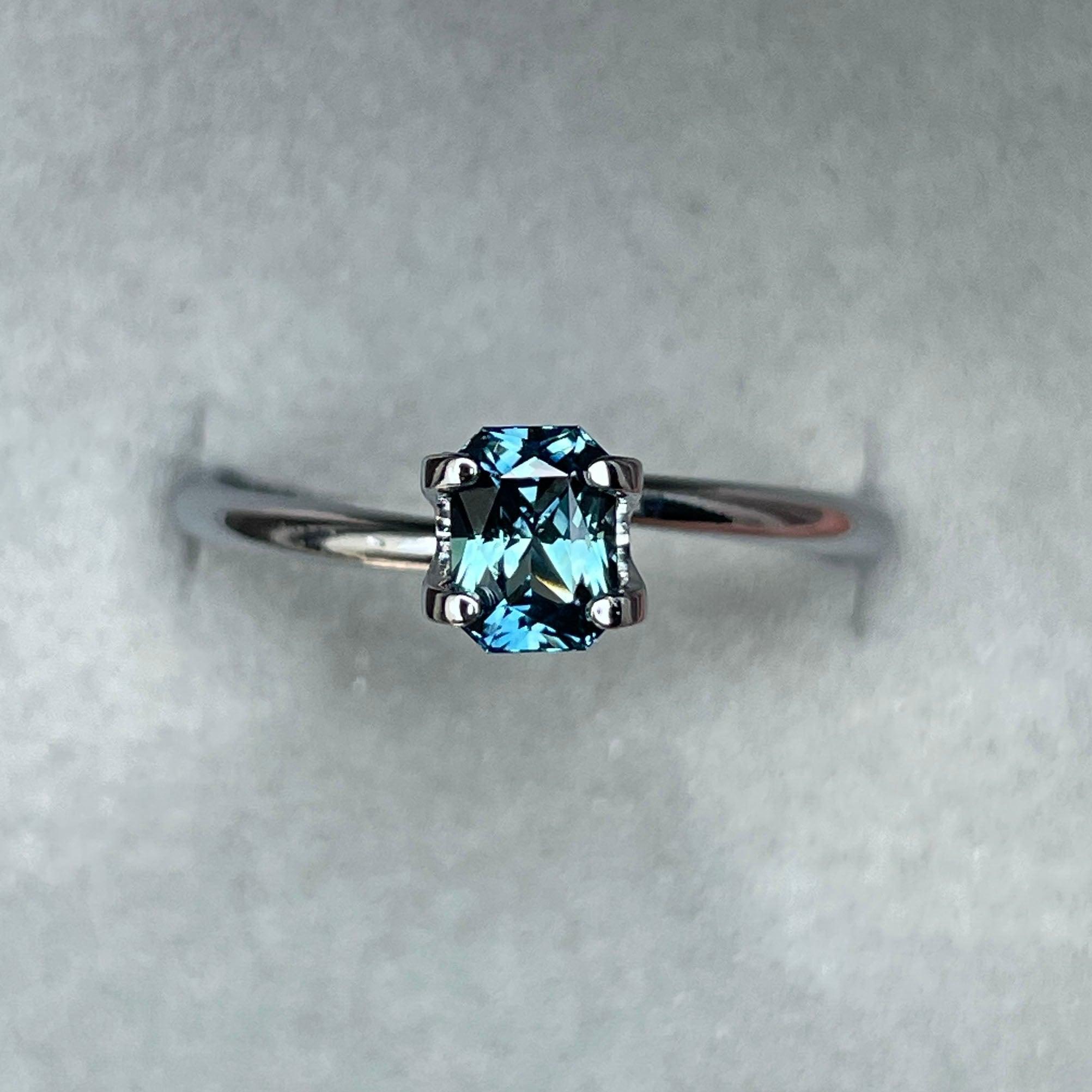 loose teal sapphire emerald radiant cut