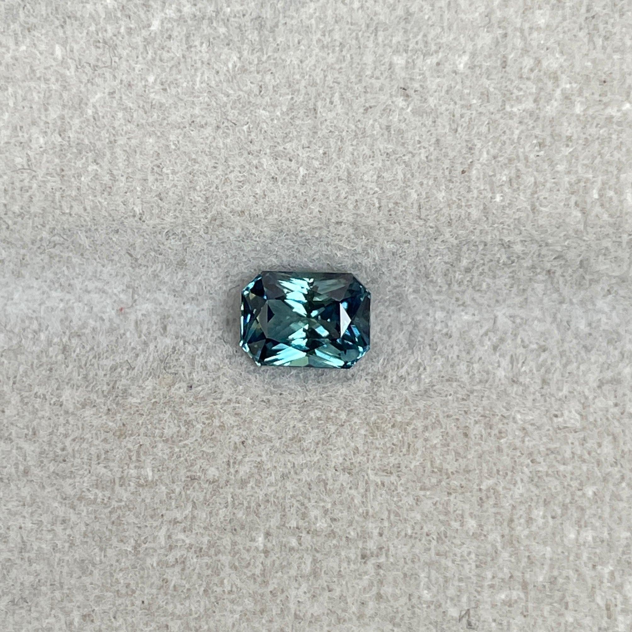loose teal sapphire emerald radiant cut