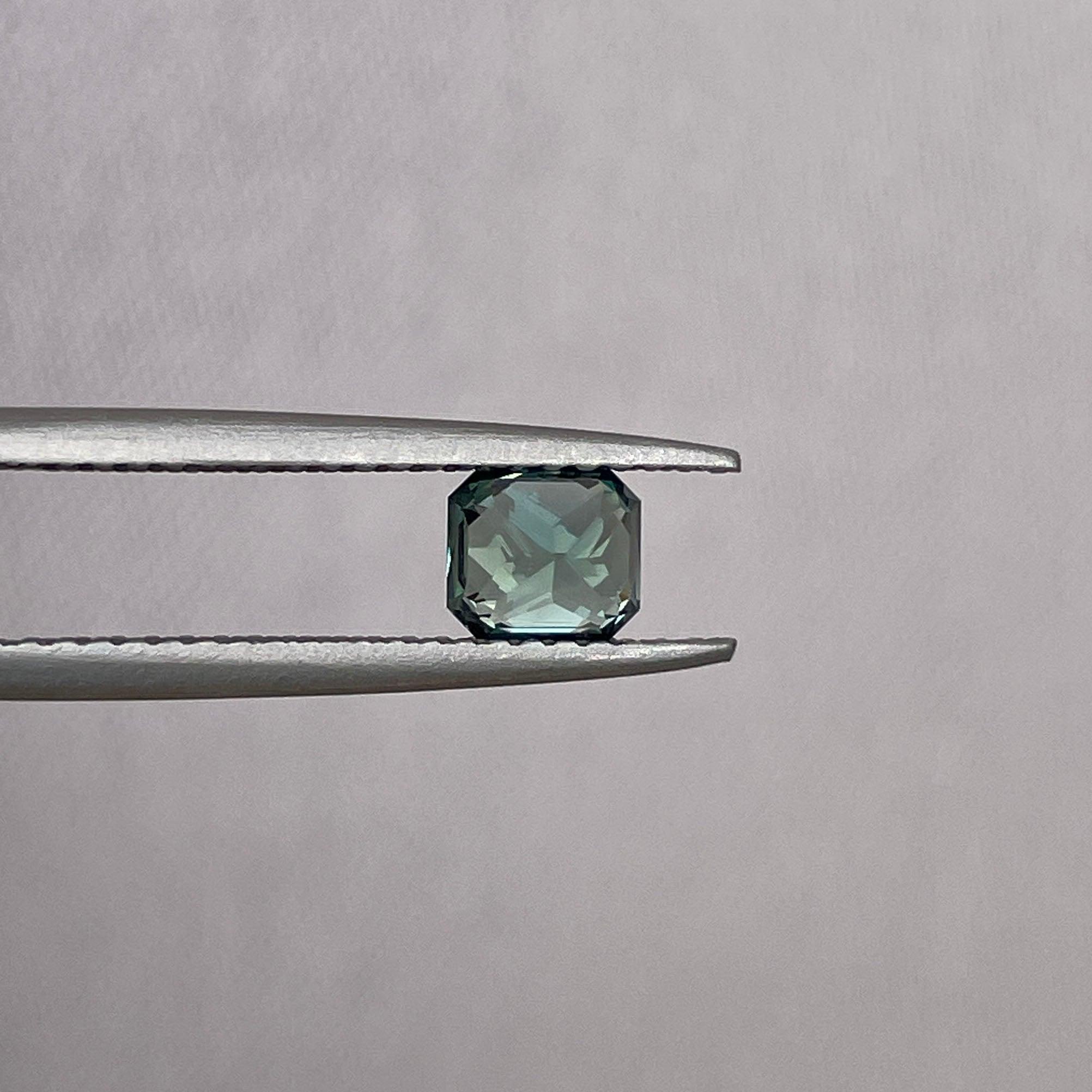 loose teal sapphire emerald radiant cut