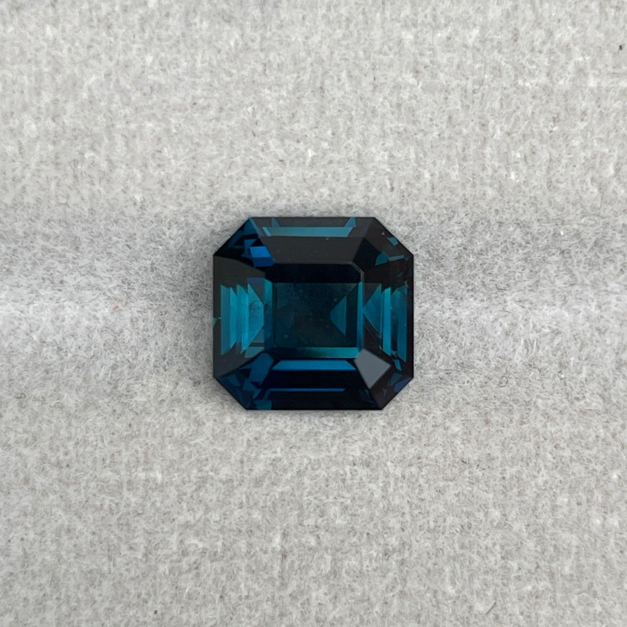 loose teal sapphire emerald radiant cut
