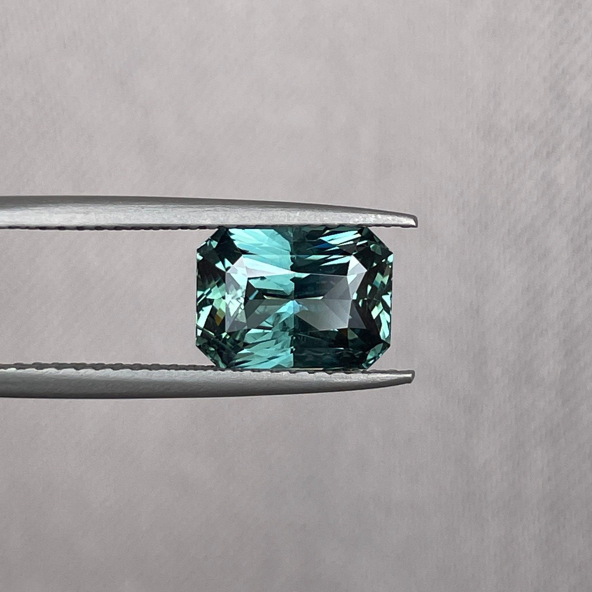 loose teal sapphire emerald radiant cut