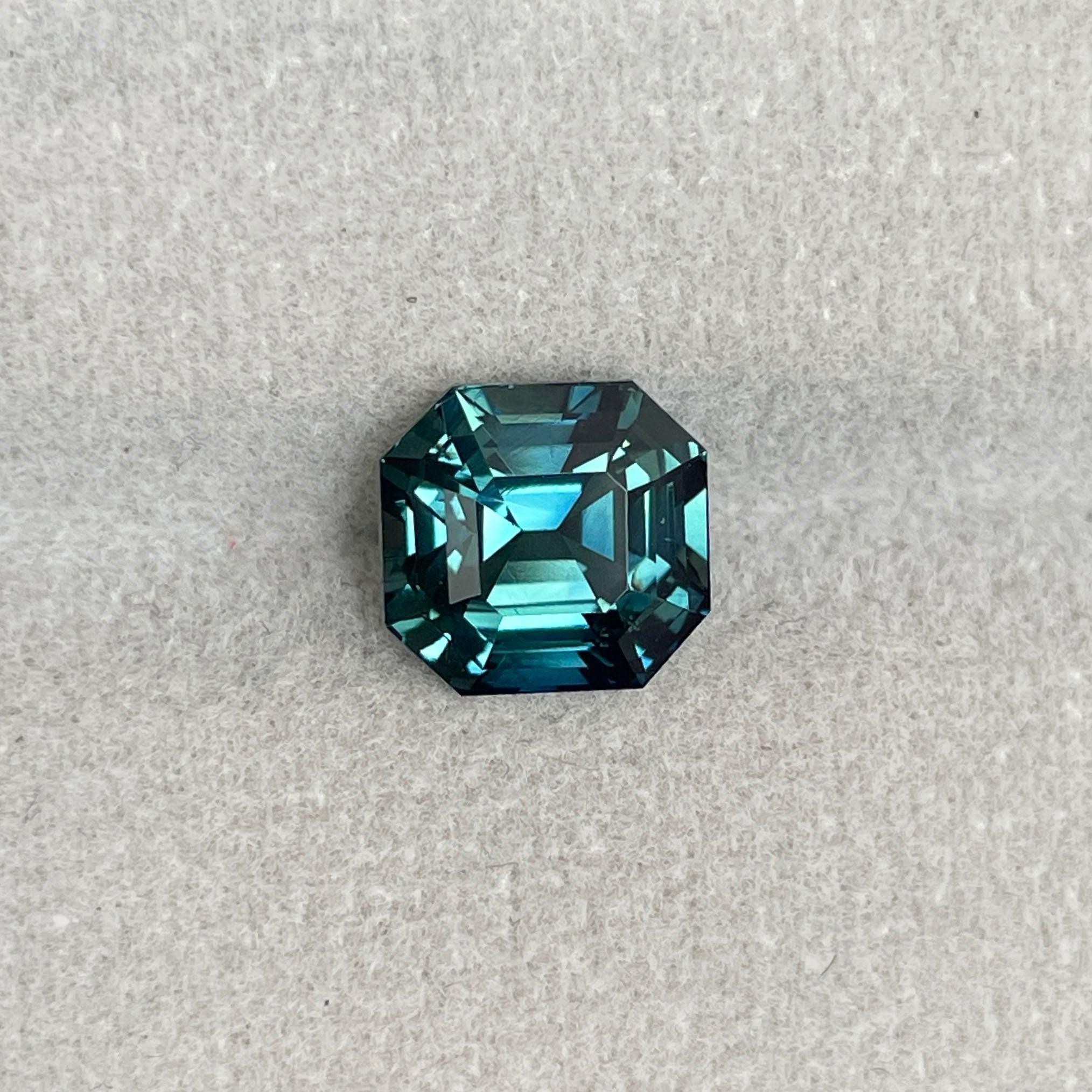 loose teal sapphire emerald radiant cut
