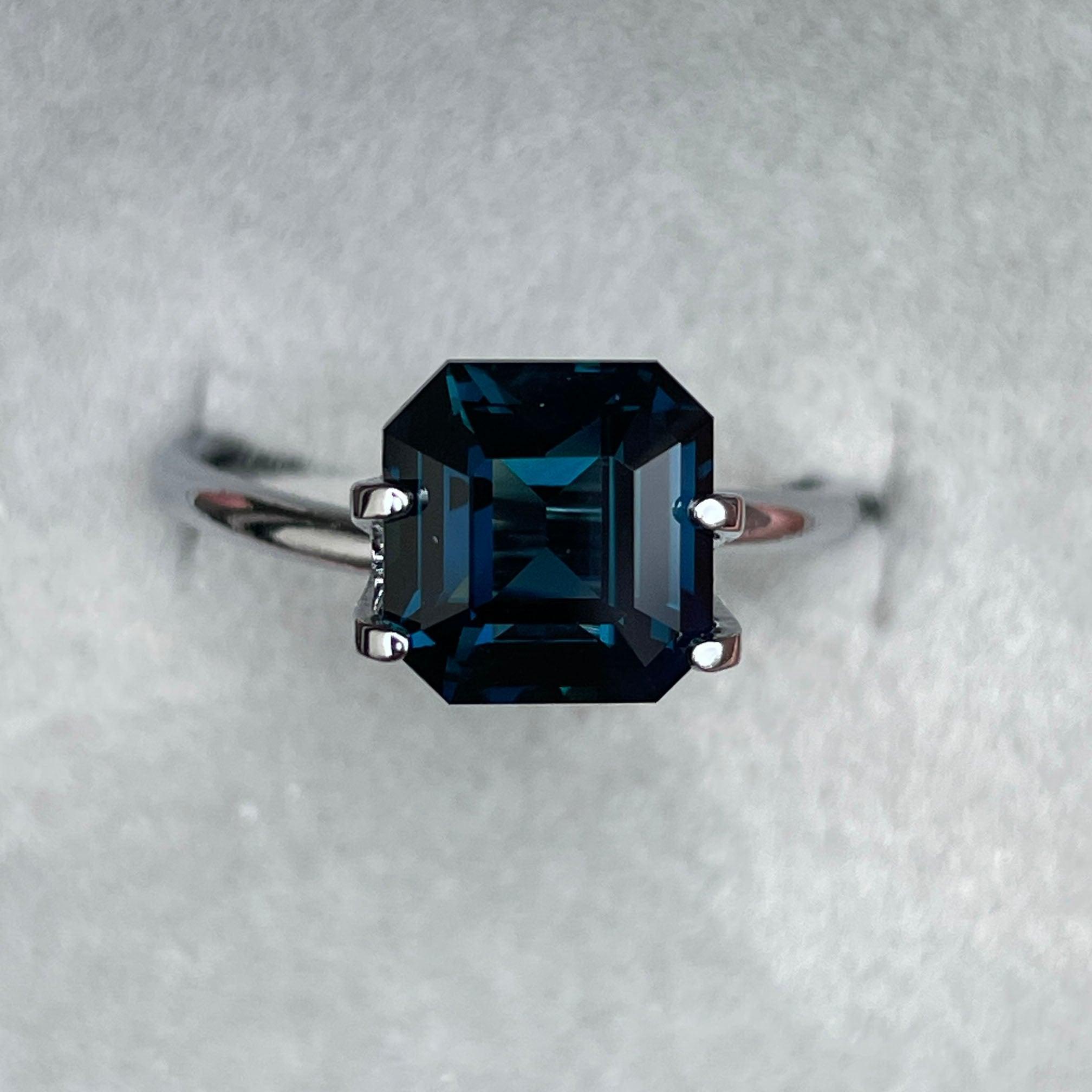loose teal sapphire emerald radiant cut