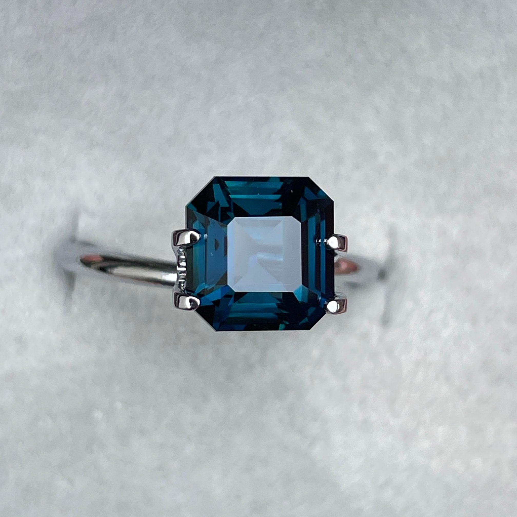 loose teal sapphire emerald radiant cut