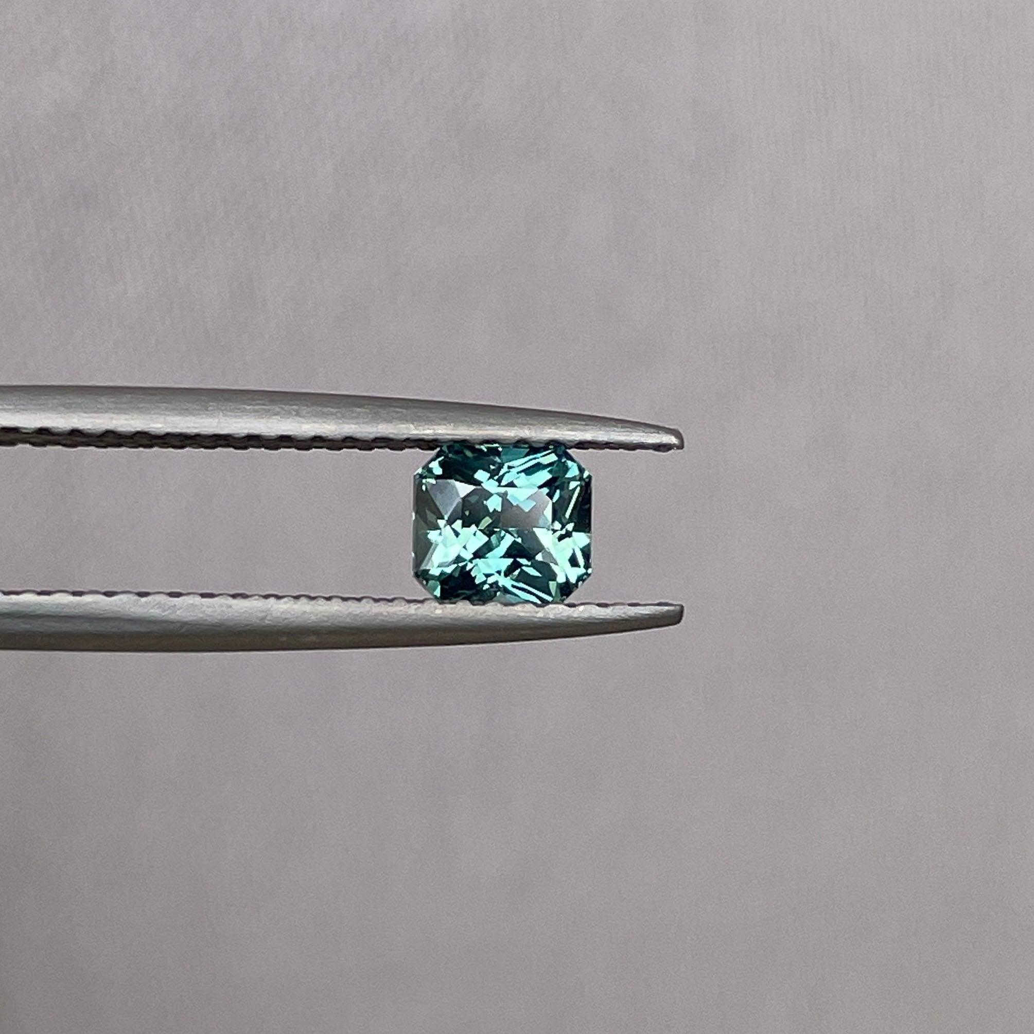 loose teal sapphire emerald radiant cut
