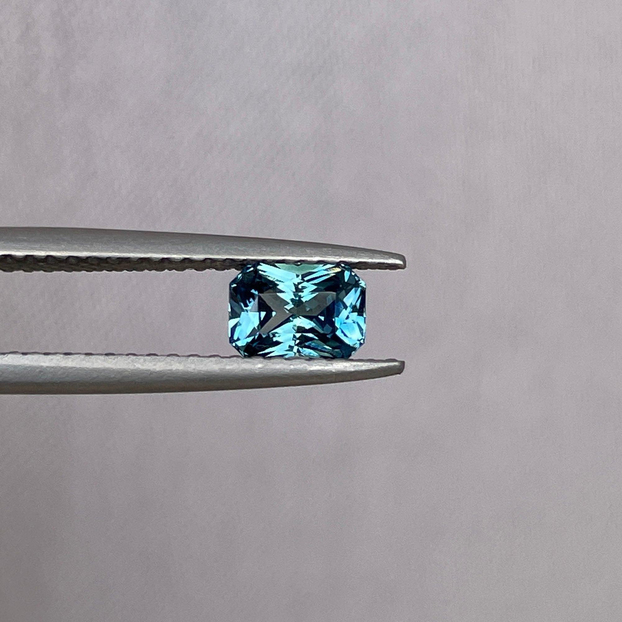 loose teal sapphire emerald radiant cut