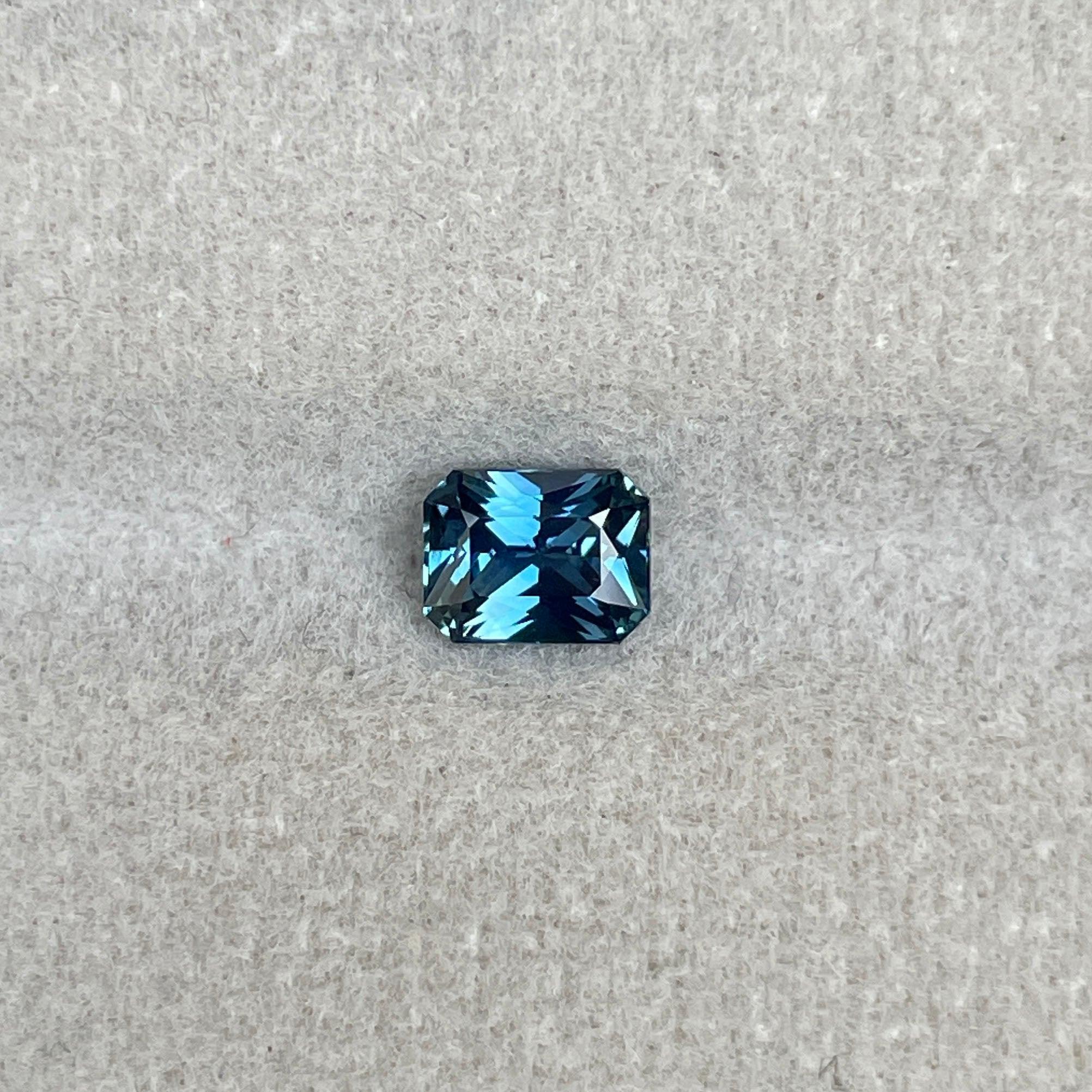 loose teal sapphire emerald radiant cut