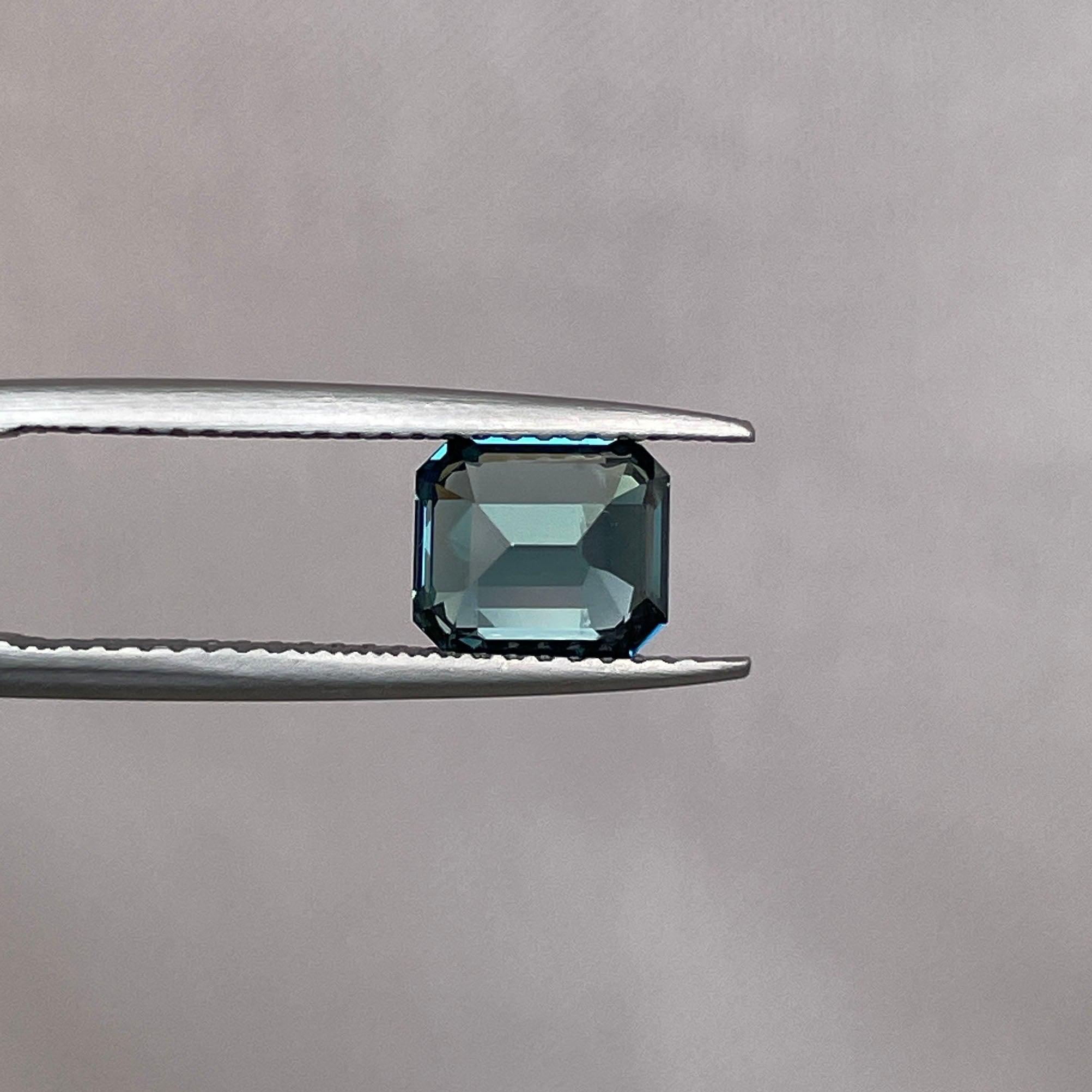 loose teal sapphire emerald radiant cut