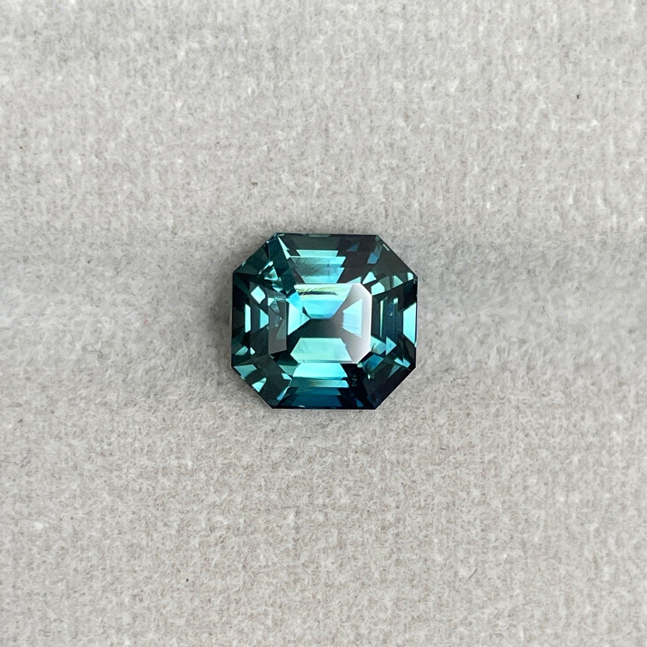 loose teal sapphire emerald radiant cut