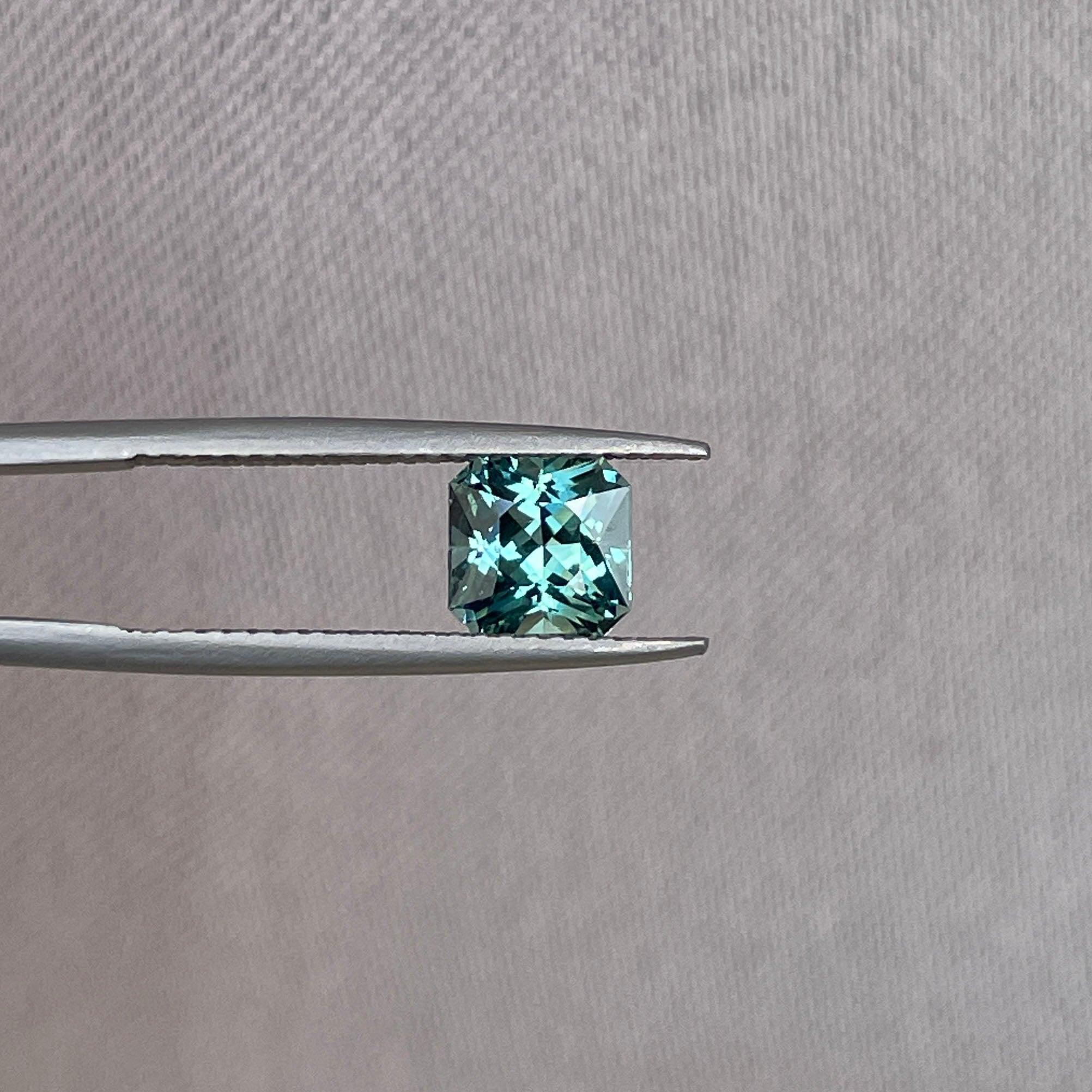 loose teal sapphire emerald radiant cut