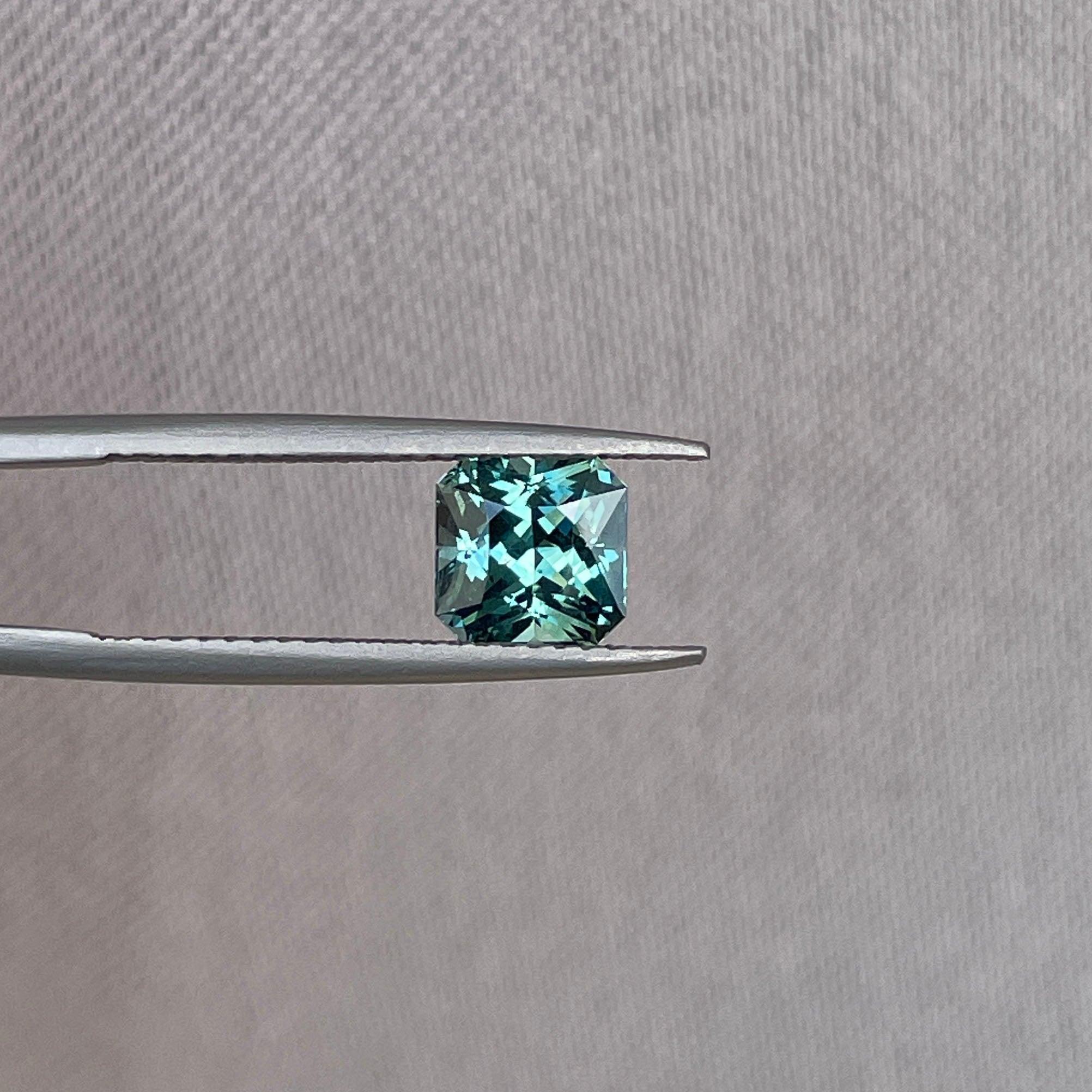 loose teal sapphire emerald radiant cut