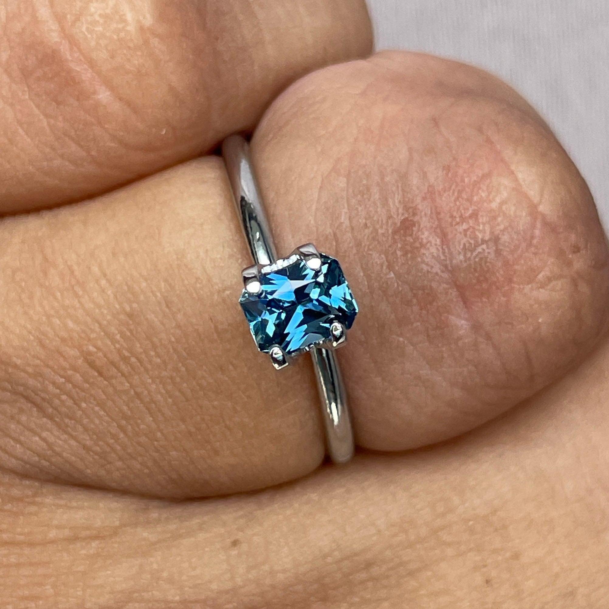 loose teal sapphire emerald radiant cut