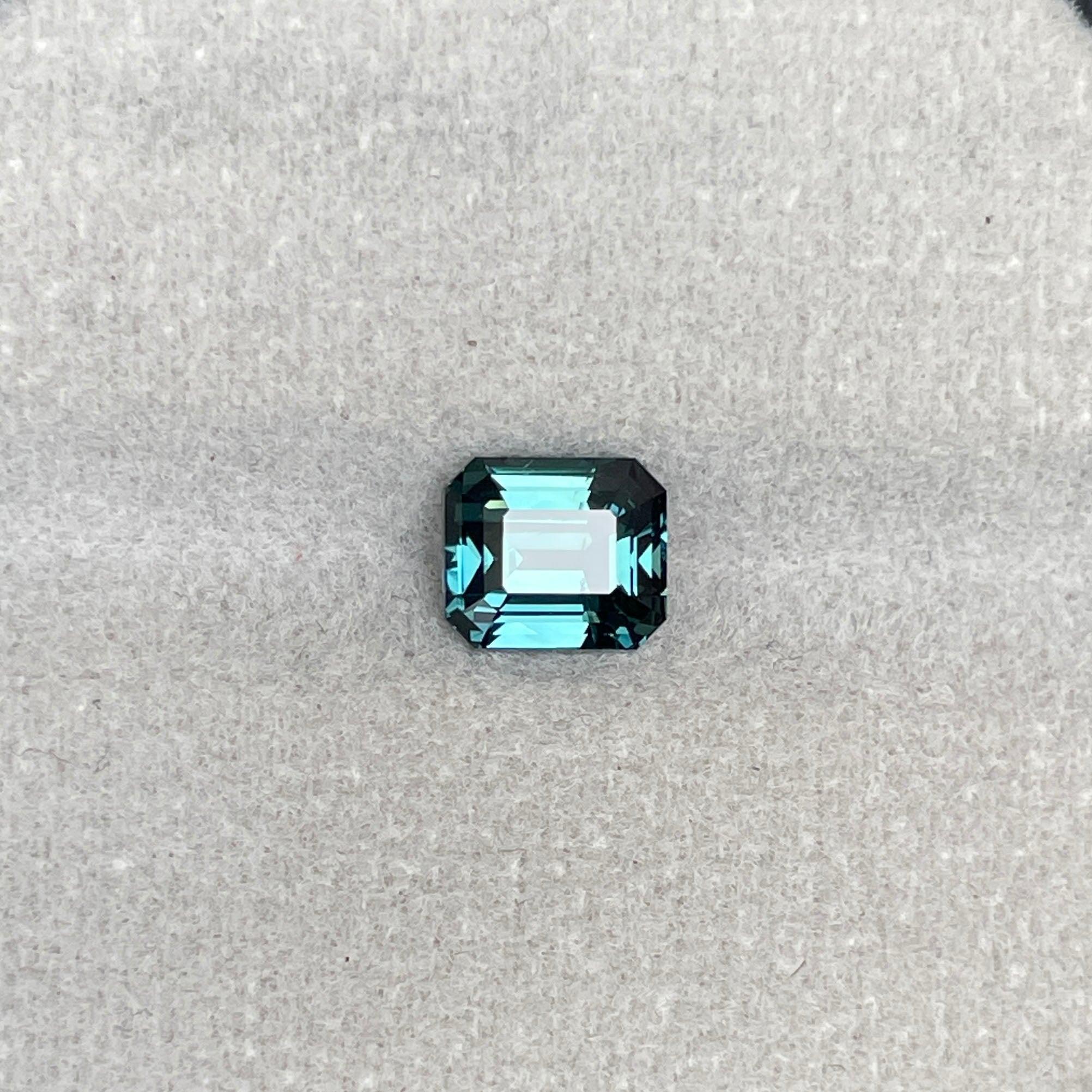 loose teal sapphire emerald radiant cut