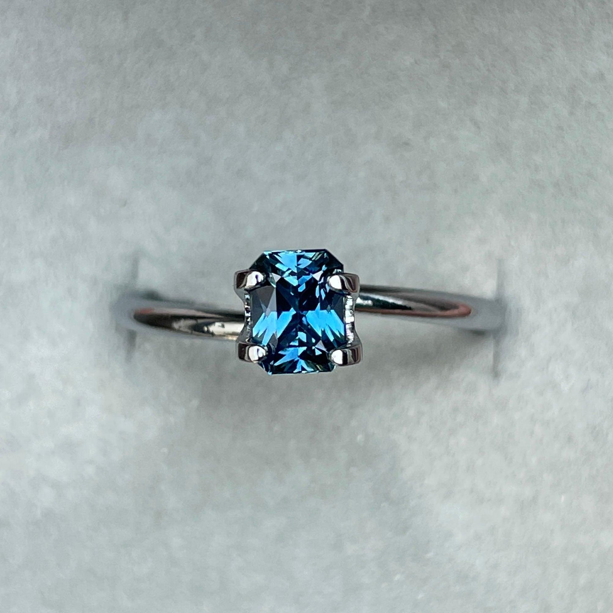 loose teal sapphire emerald radiant cut