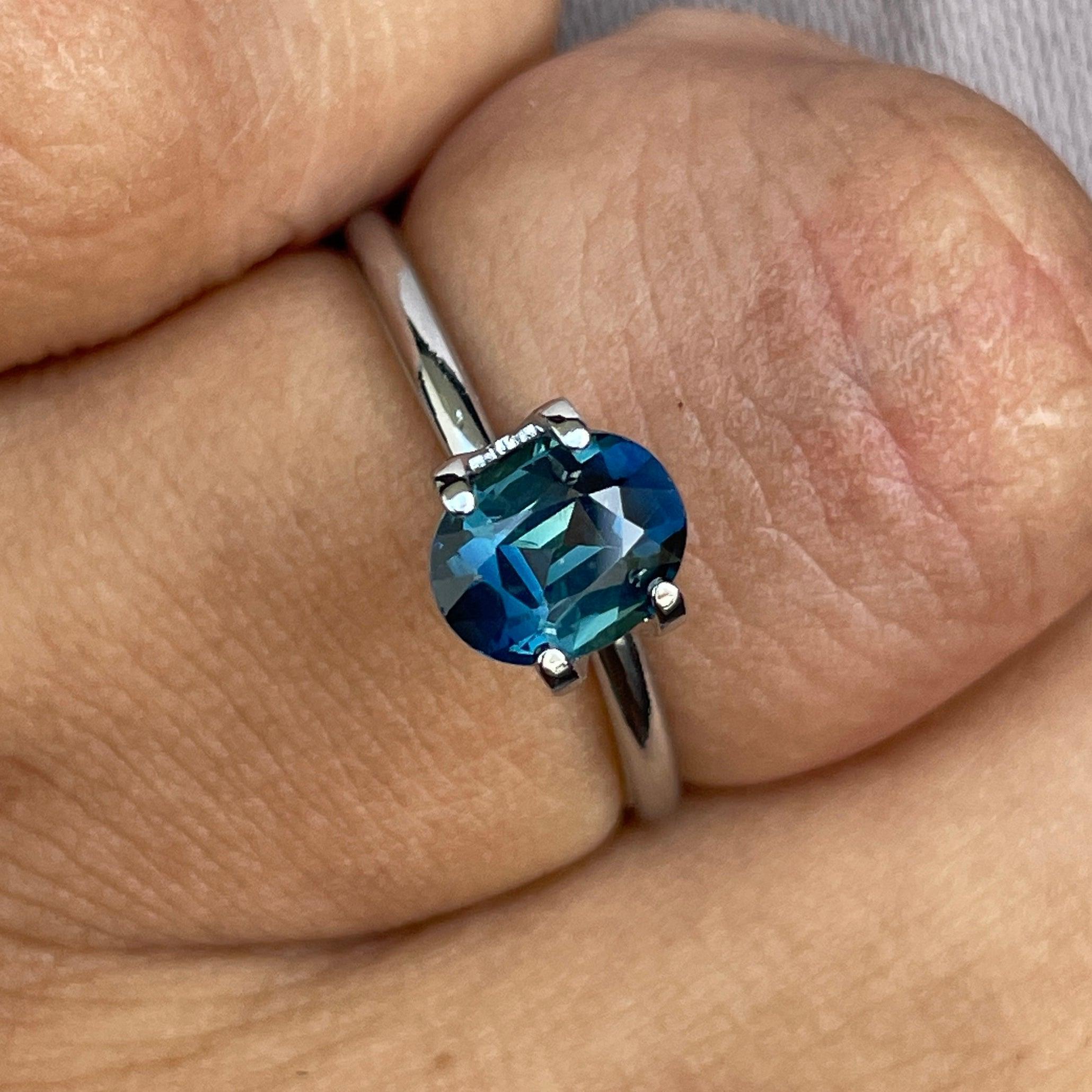 natural blue green sapphire