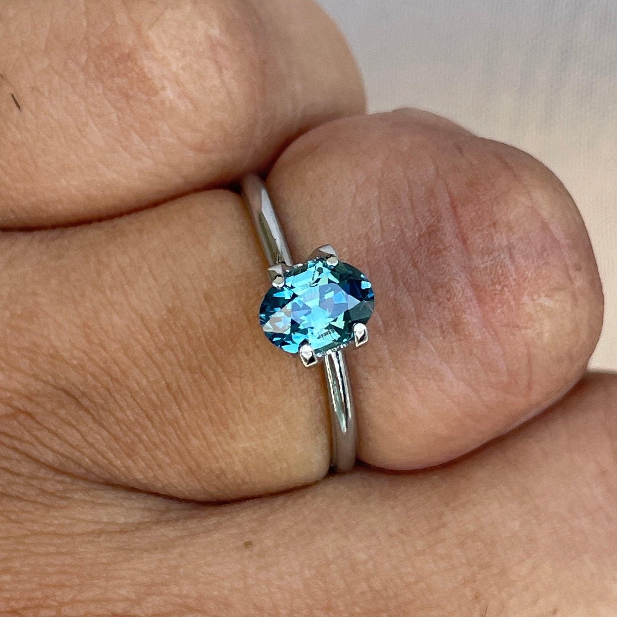 natural blue green sapphire