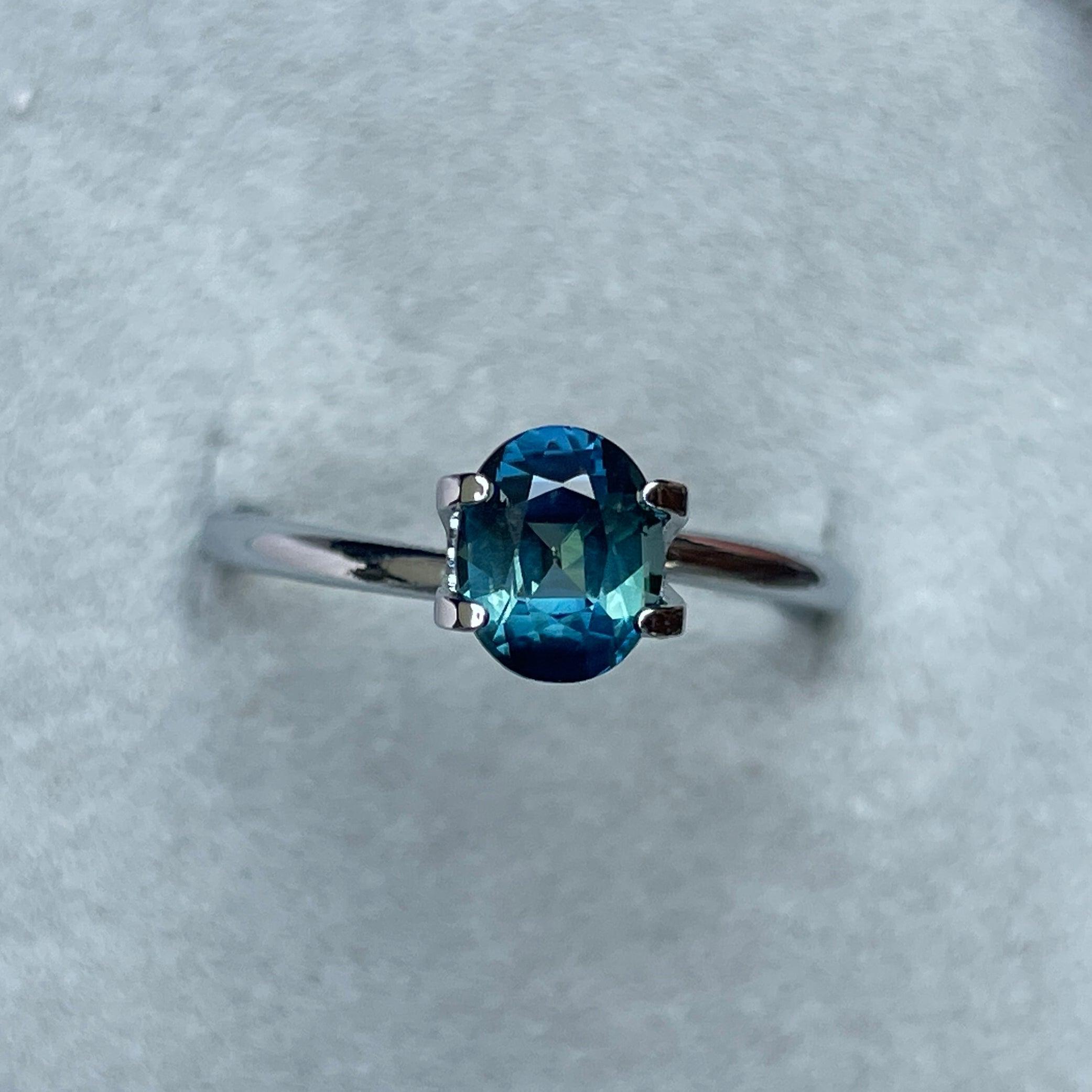 natural blue green sapphire