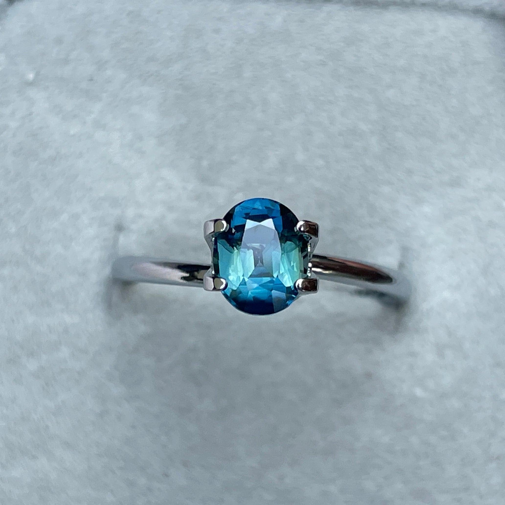 natural blue green sapphire