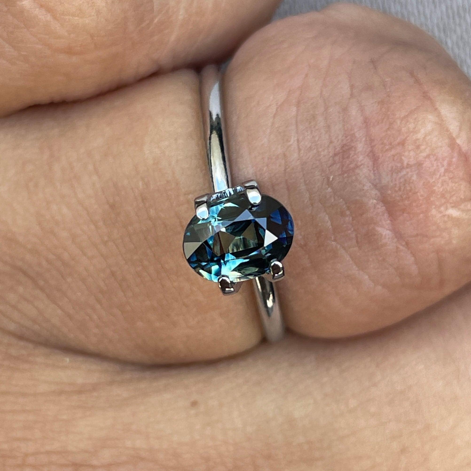 natural blue green sapphire