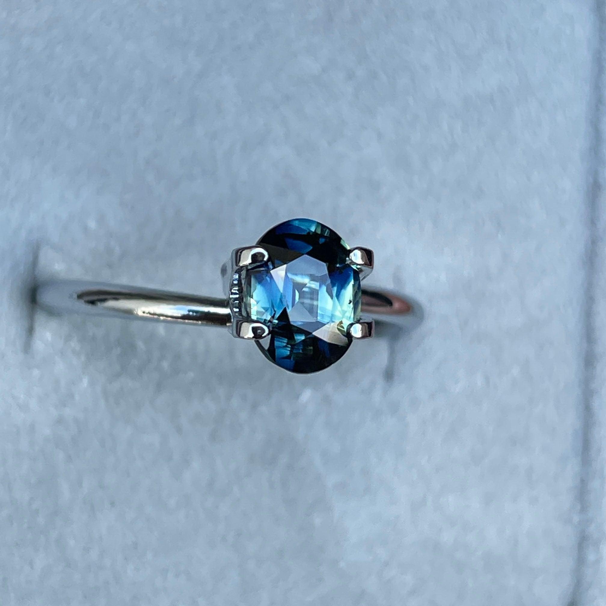 natural blue green sapphire