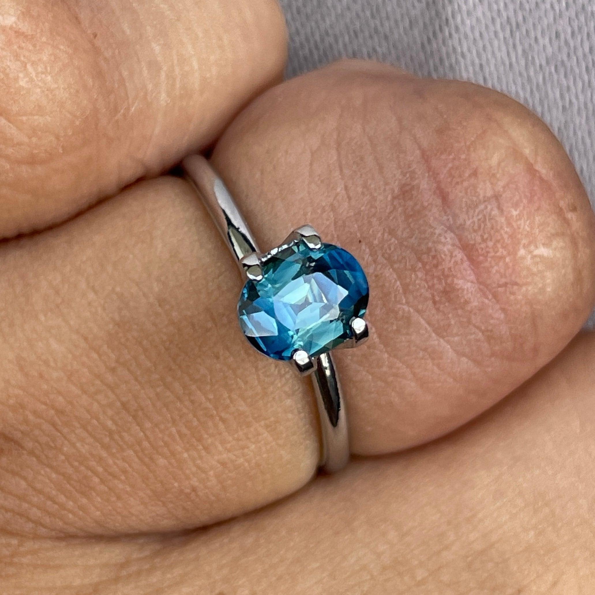 natural blue green sapphire