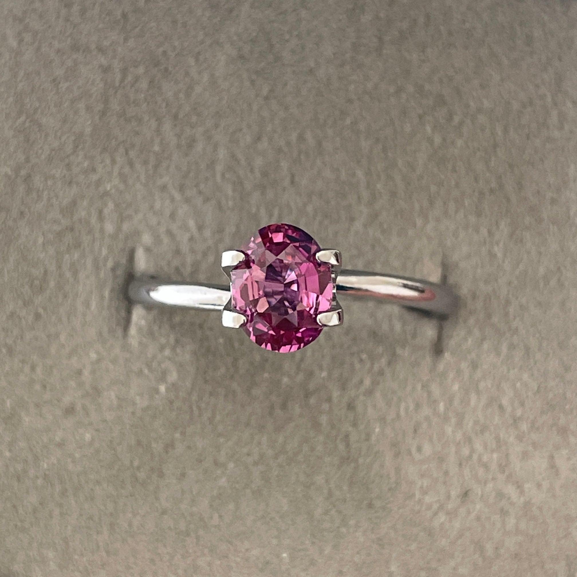 natural pink sapphire engagement ring
