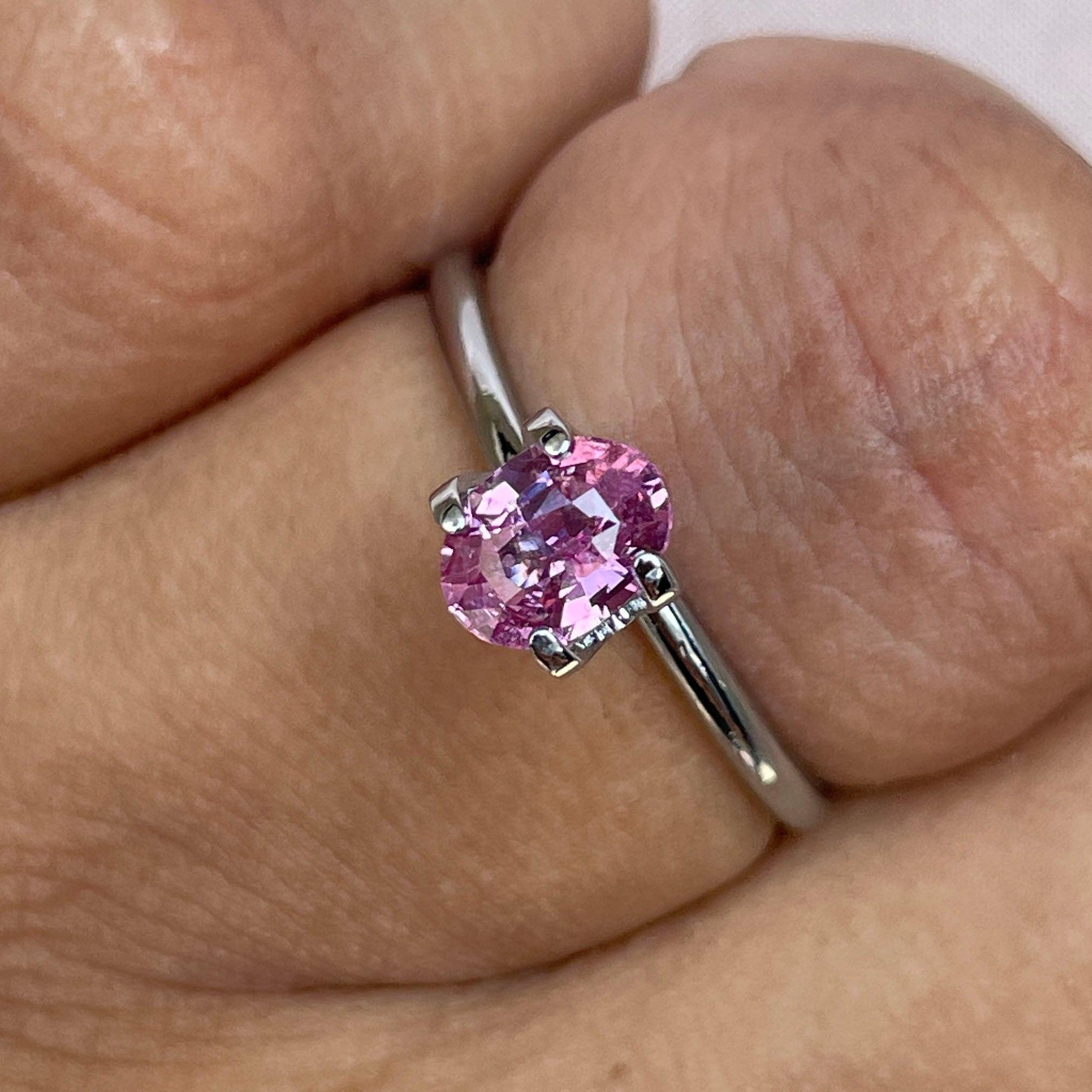 natural pink sapphire engagement ring