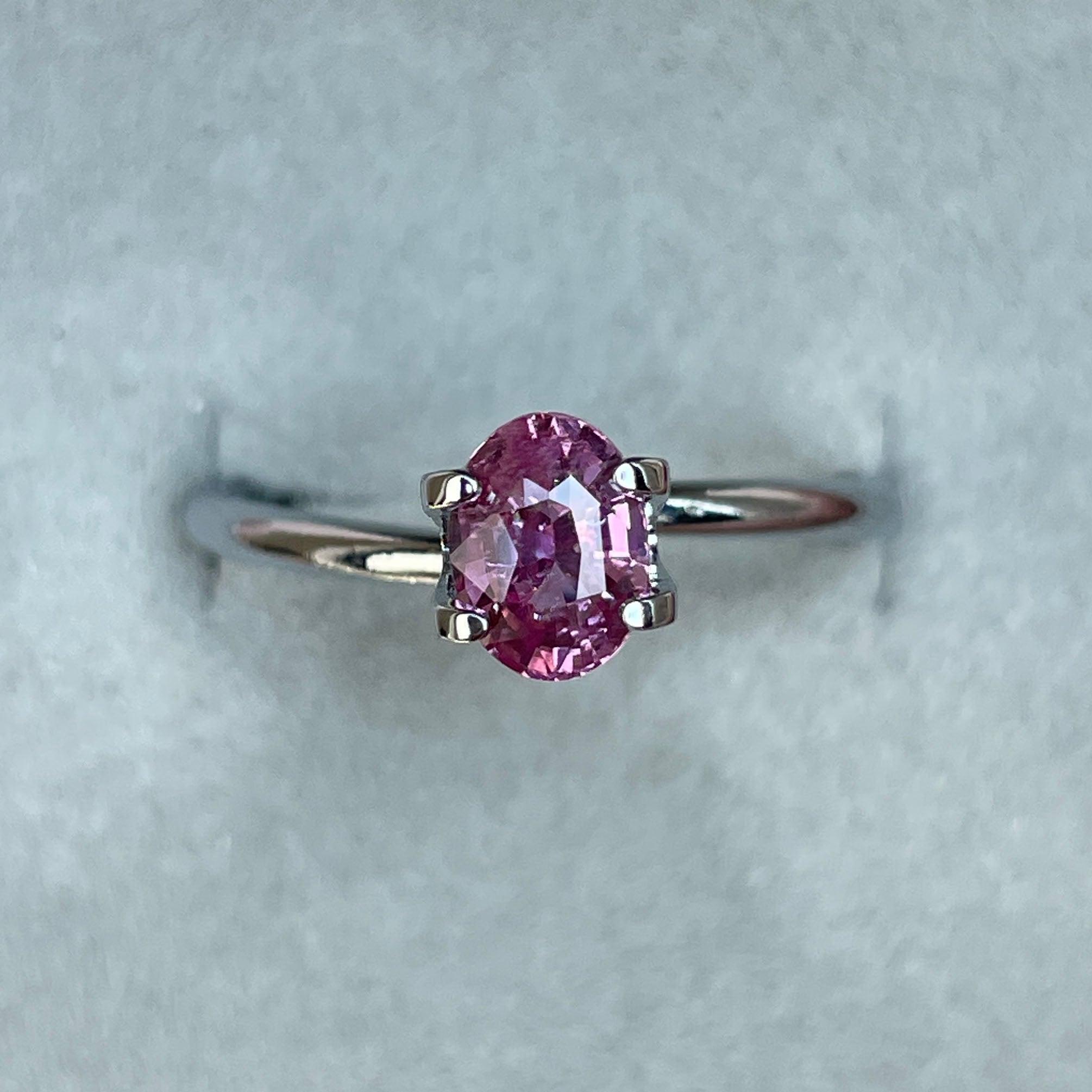 natural pink sapphire engagement ring