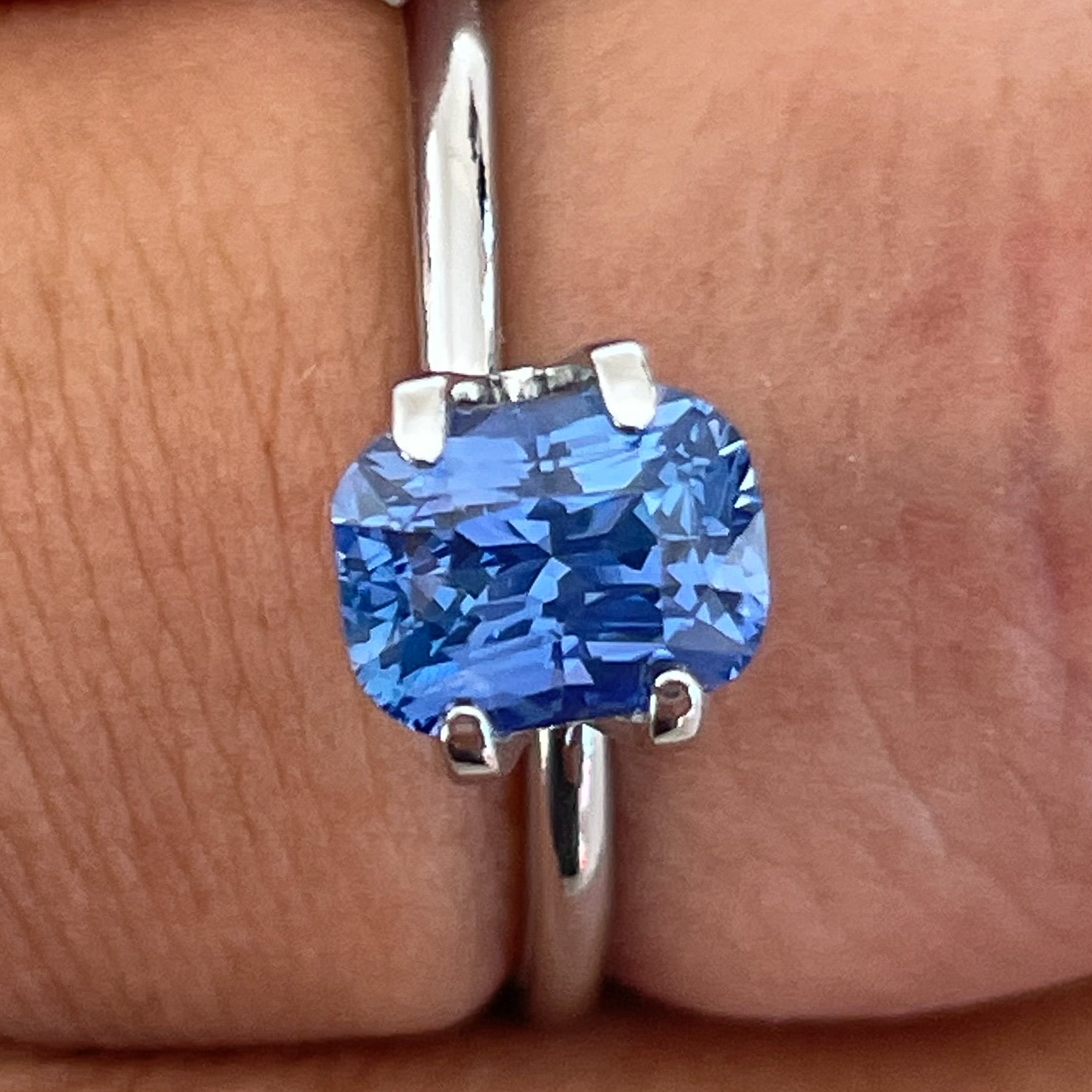 Natural Ceylon Blue Sapphire 1.60 Ct cushion cut loose gemstone by NASHGEMS, vivid blue sapphire for jewelry or engagement rings