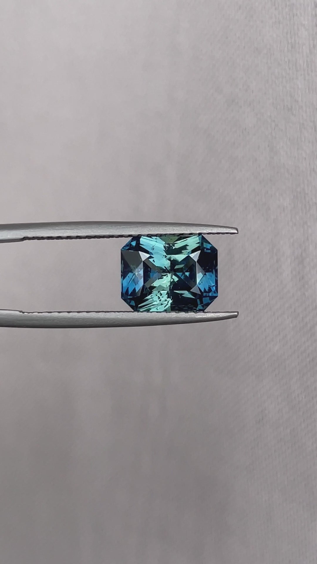 loose teal sapphire emerald radiant cut
