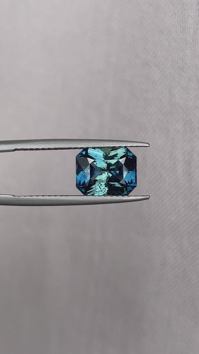 loose teal sapphire emerald radiant cut