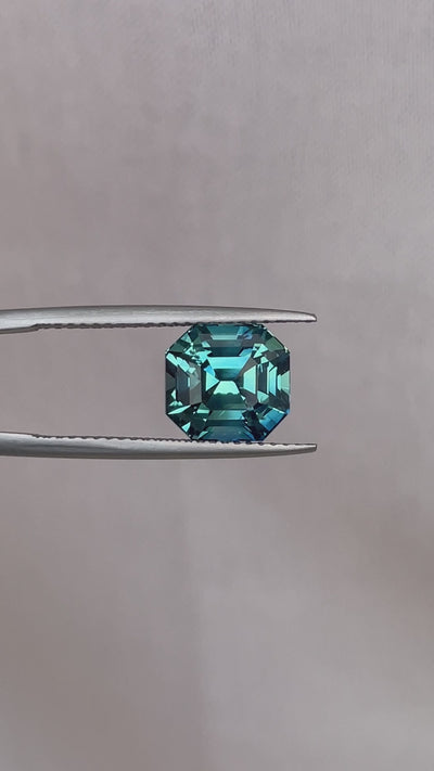 loose teal sapphire emerald radiant cut