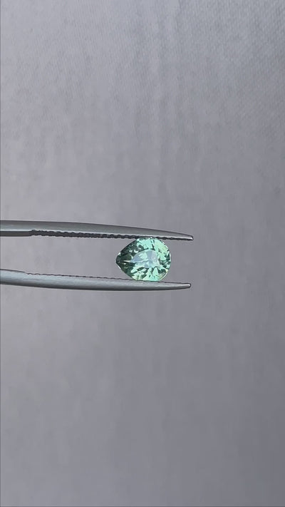 teal blue green parti sapphire pear drop cut gem 1.25 crt. Custom oval sapphire loose stone engagement wedding rings gifts for women, mom and her.