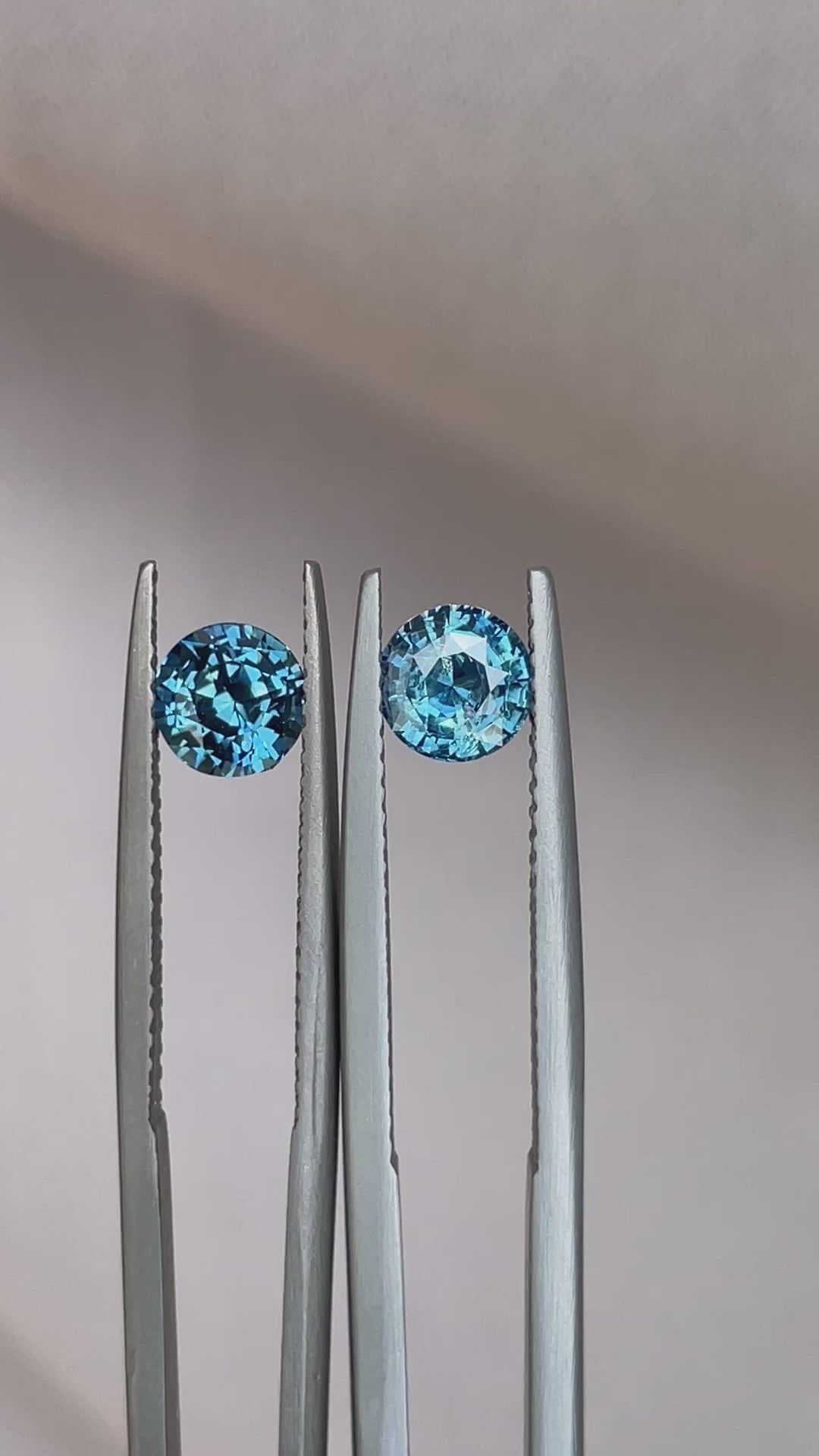 Blue green teal sapphire round pair