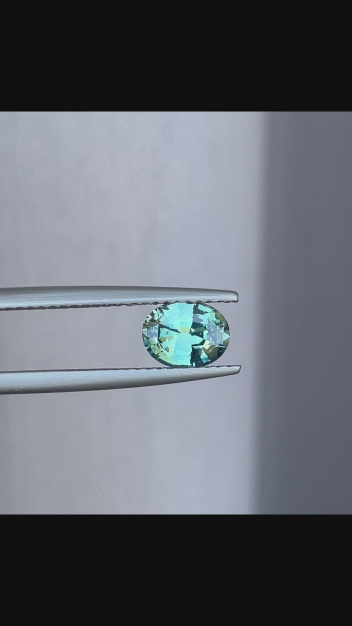 NATURAL TEAL BLUE GREEN SAPPHIRE OVAL 1.19