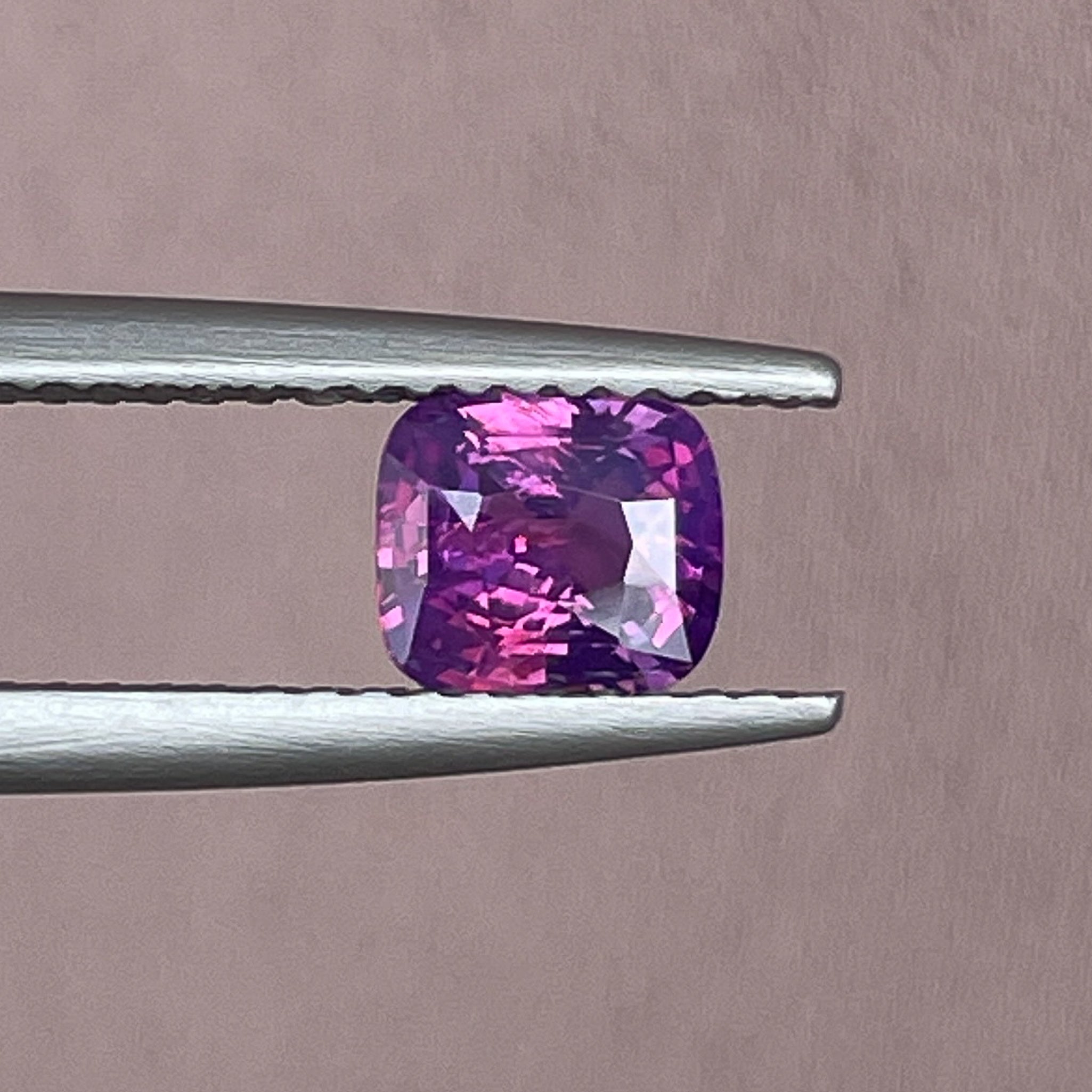 Natural purple sapphire 1.03 Ct cushion cut loose gemstone from NASHGEMS, perfect for engagement rings, no heat treatment.