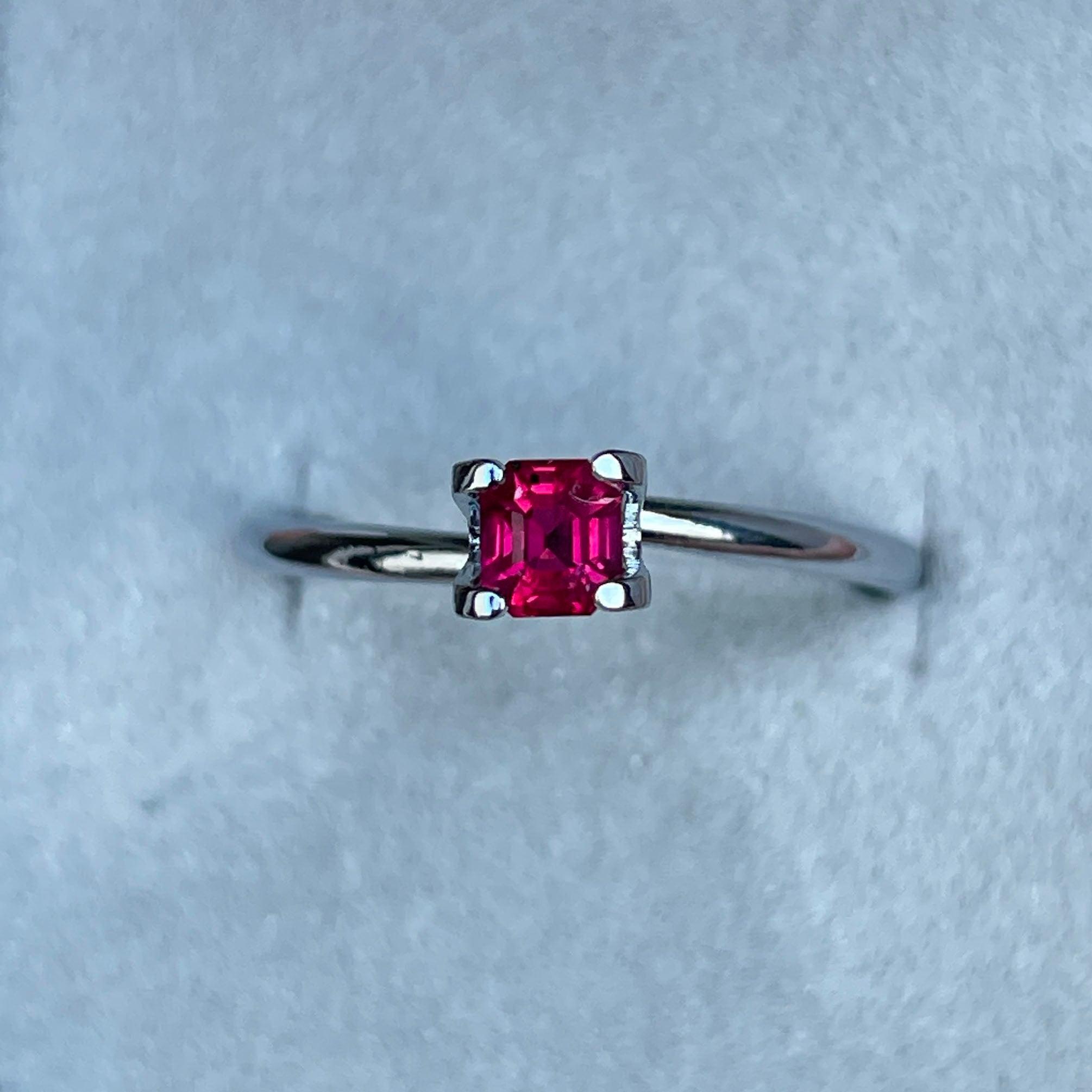ruby stone ring in silver