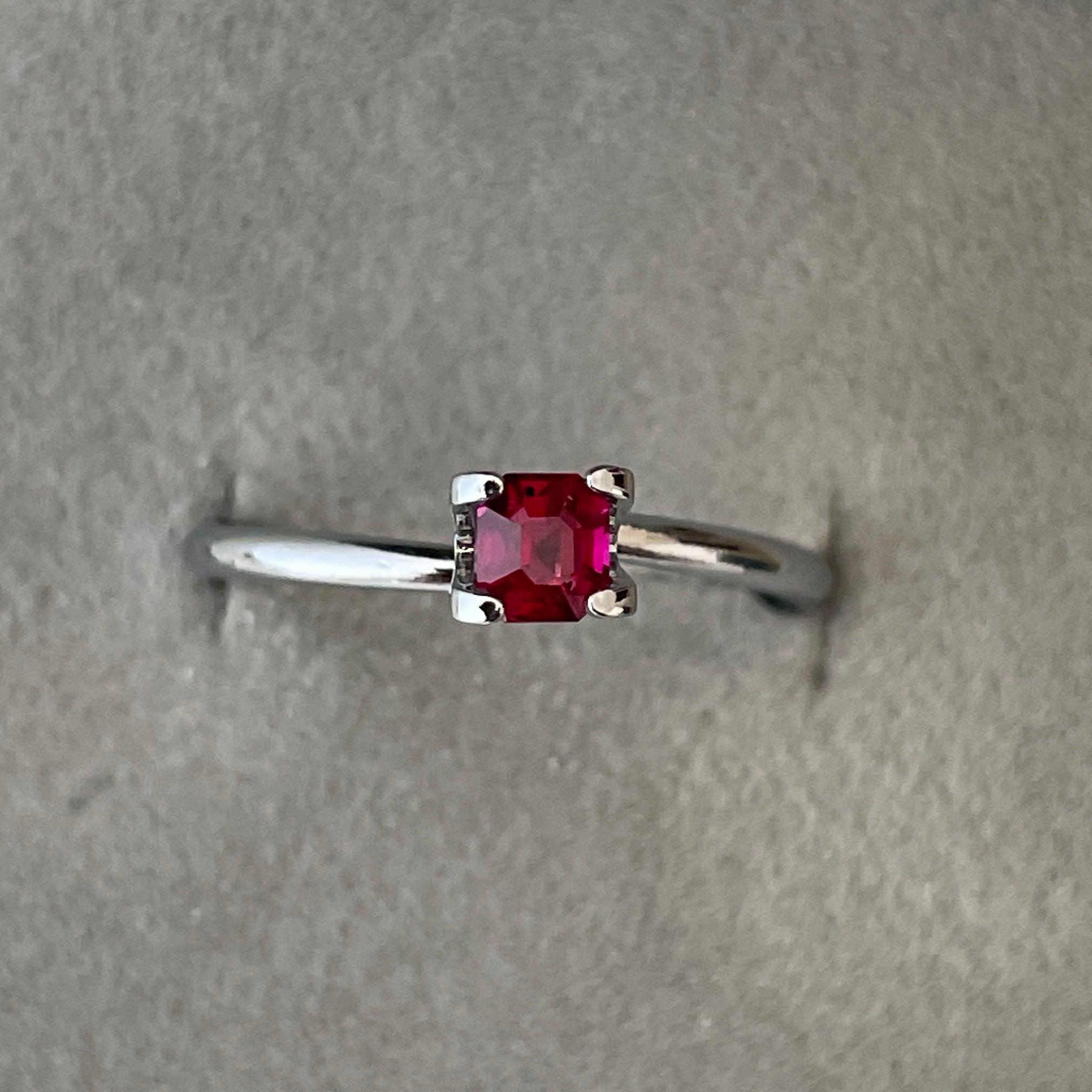 ruby stone ring in silver