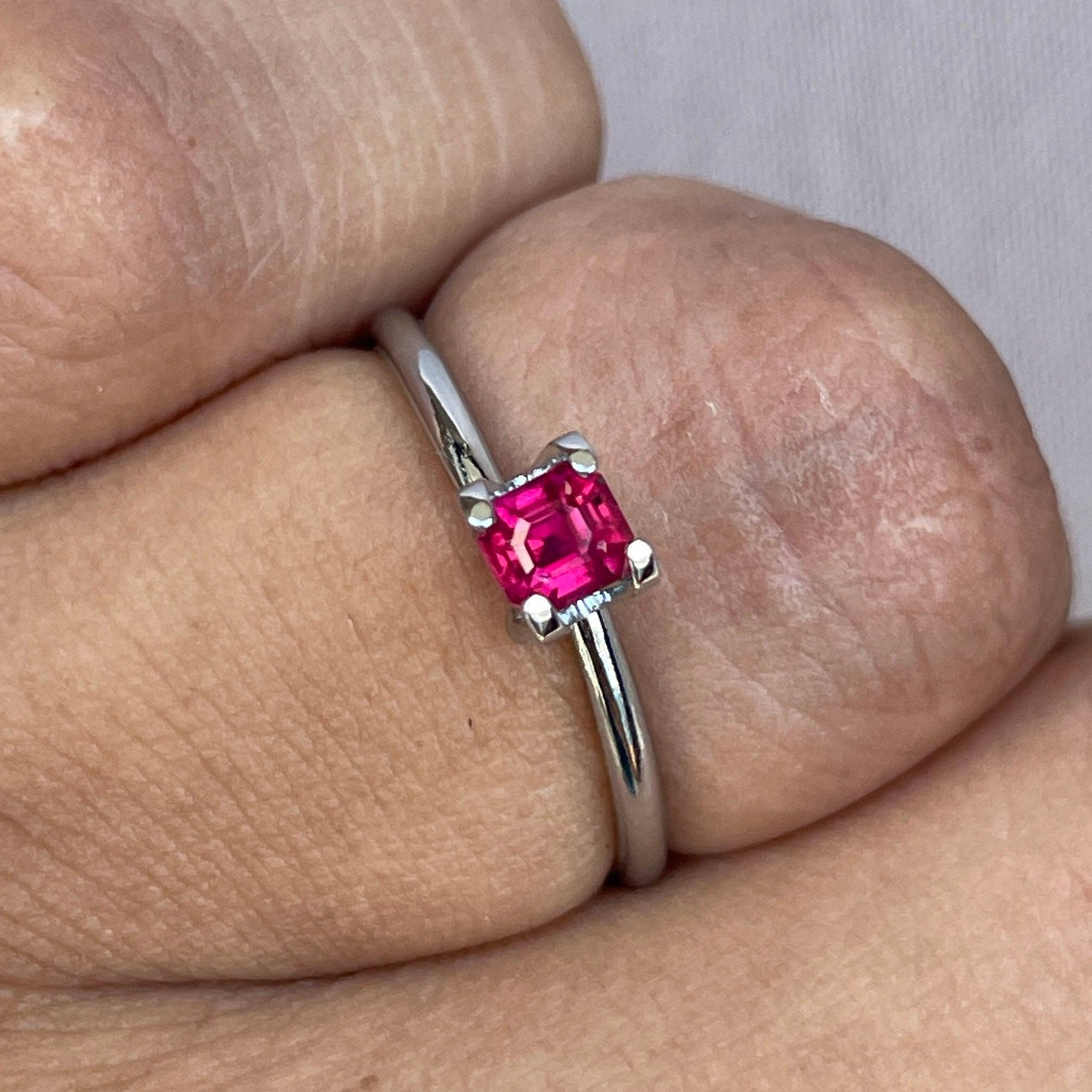ruby stone ring in silver