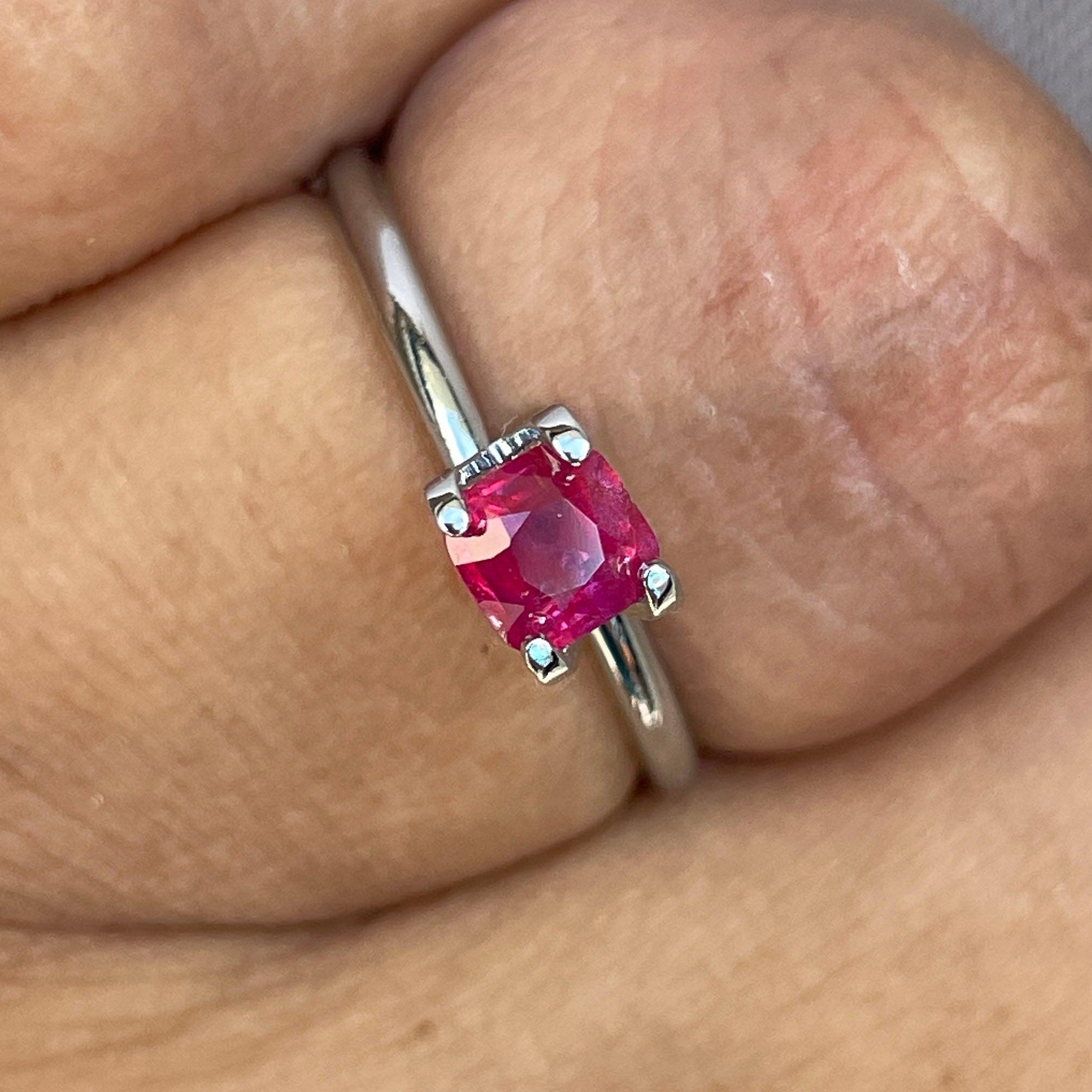 ruby stone ring in silver