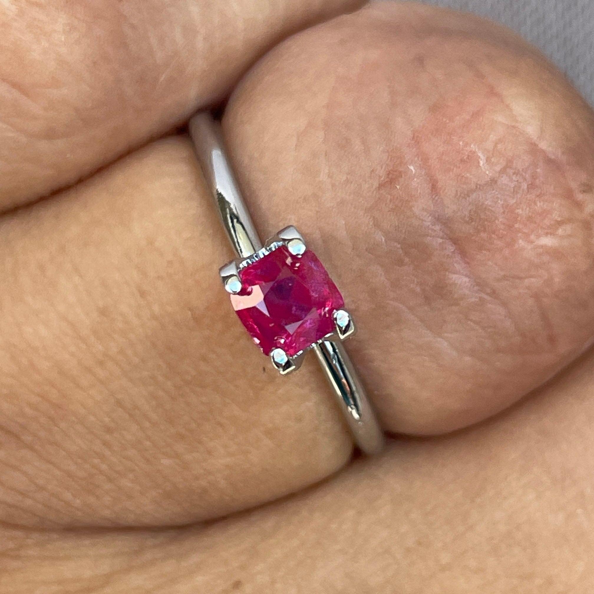 ruby stone ring in silver
