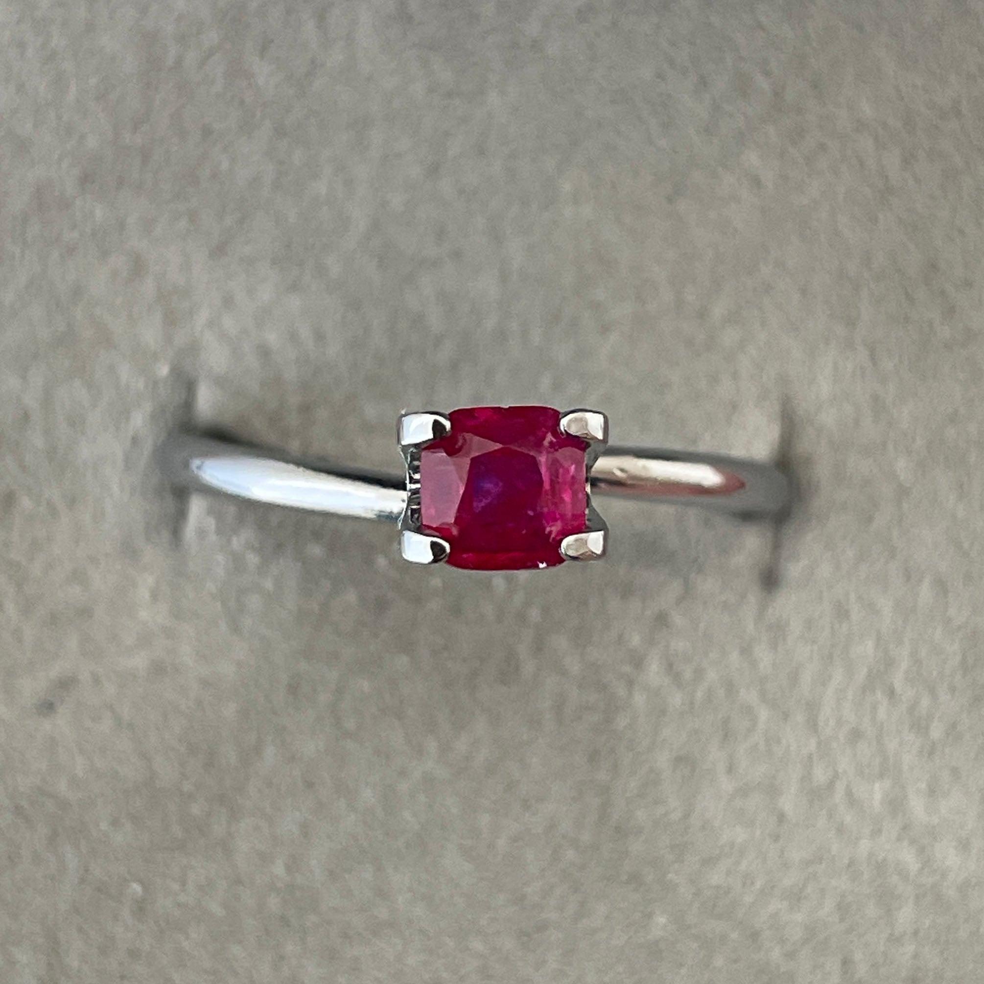 ruby stone ring in silver
