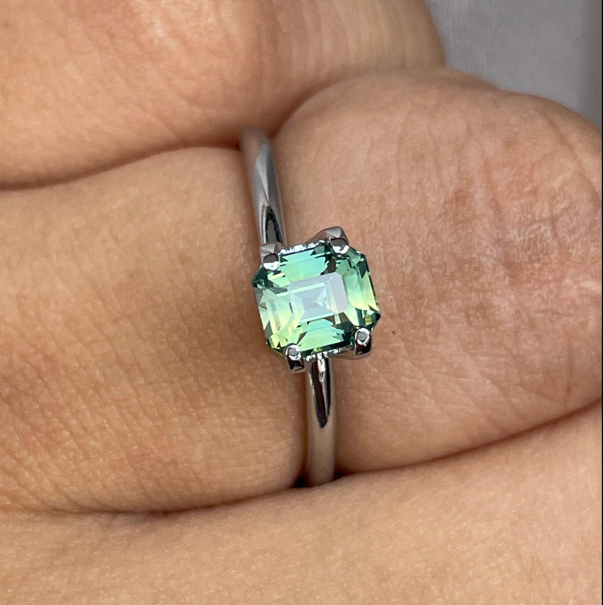 teal green parti colored loose sapphire