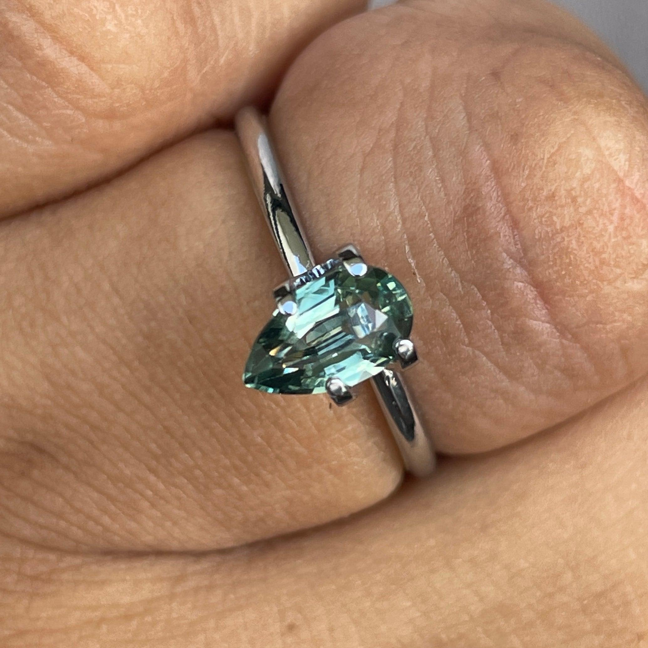 teal green parti colored loose sapphire