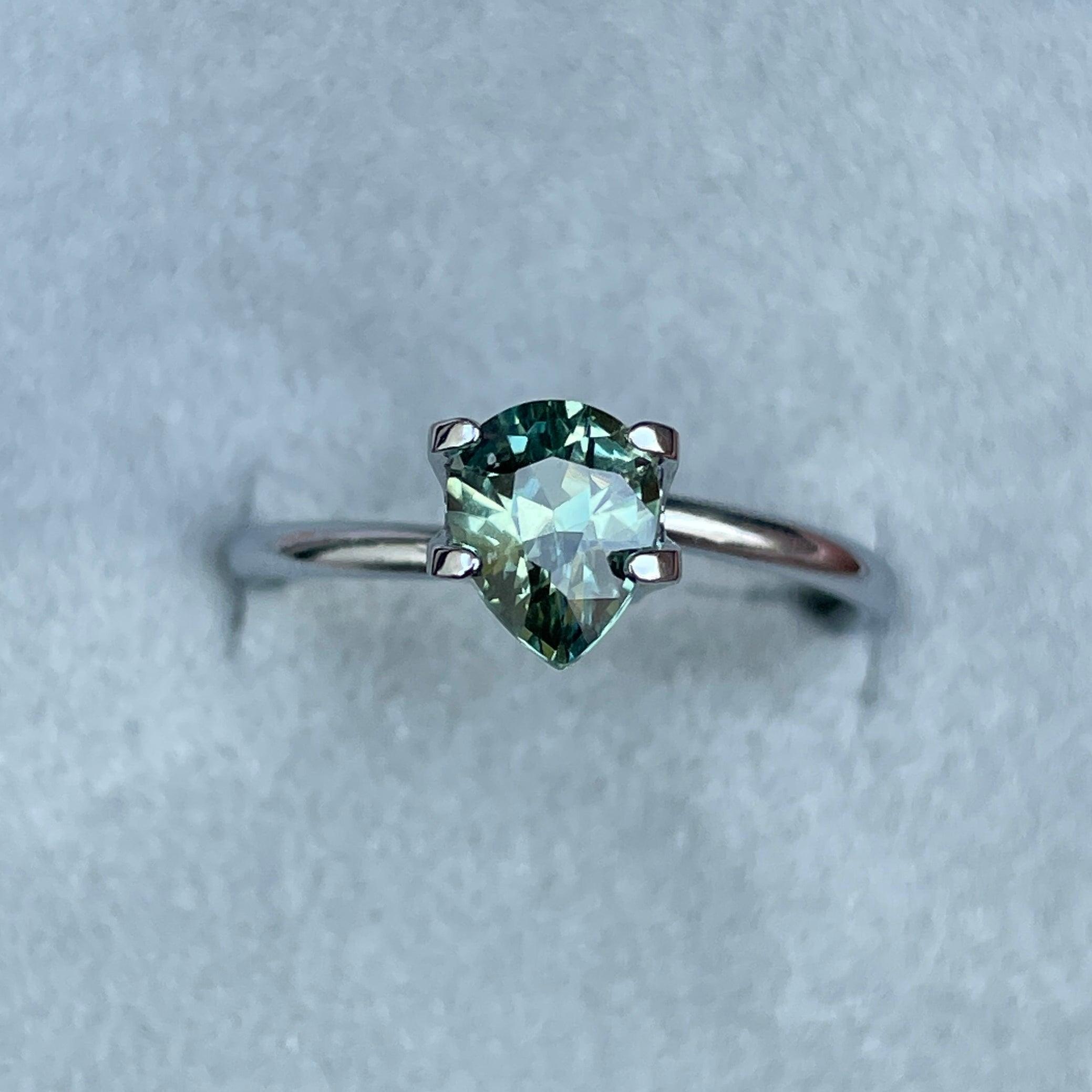 teal green parti colored loose sapphire