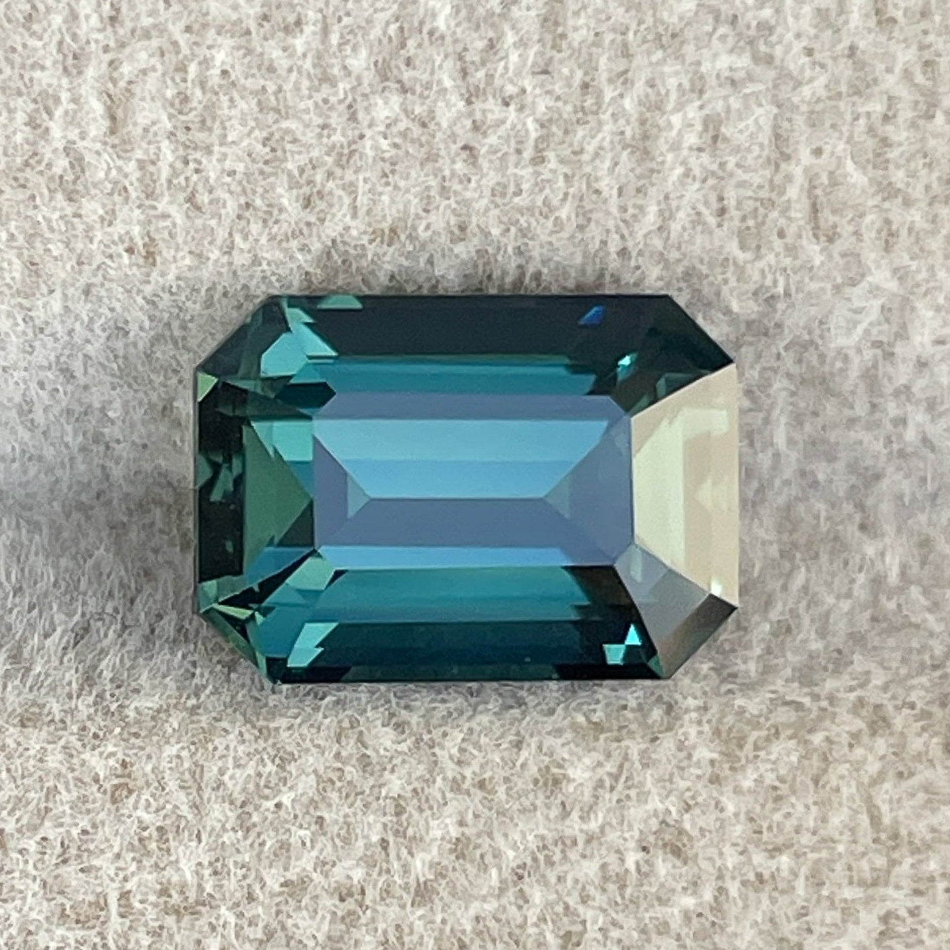 Natural teal blue green sapphire 3.71 ct emerald cut by NASHGEMS, loose gemstone for engagement or custom jewelry.