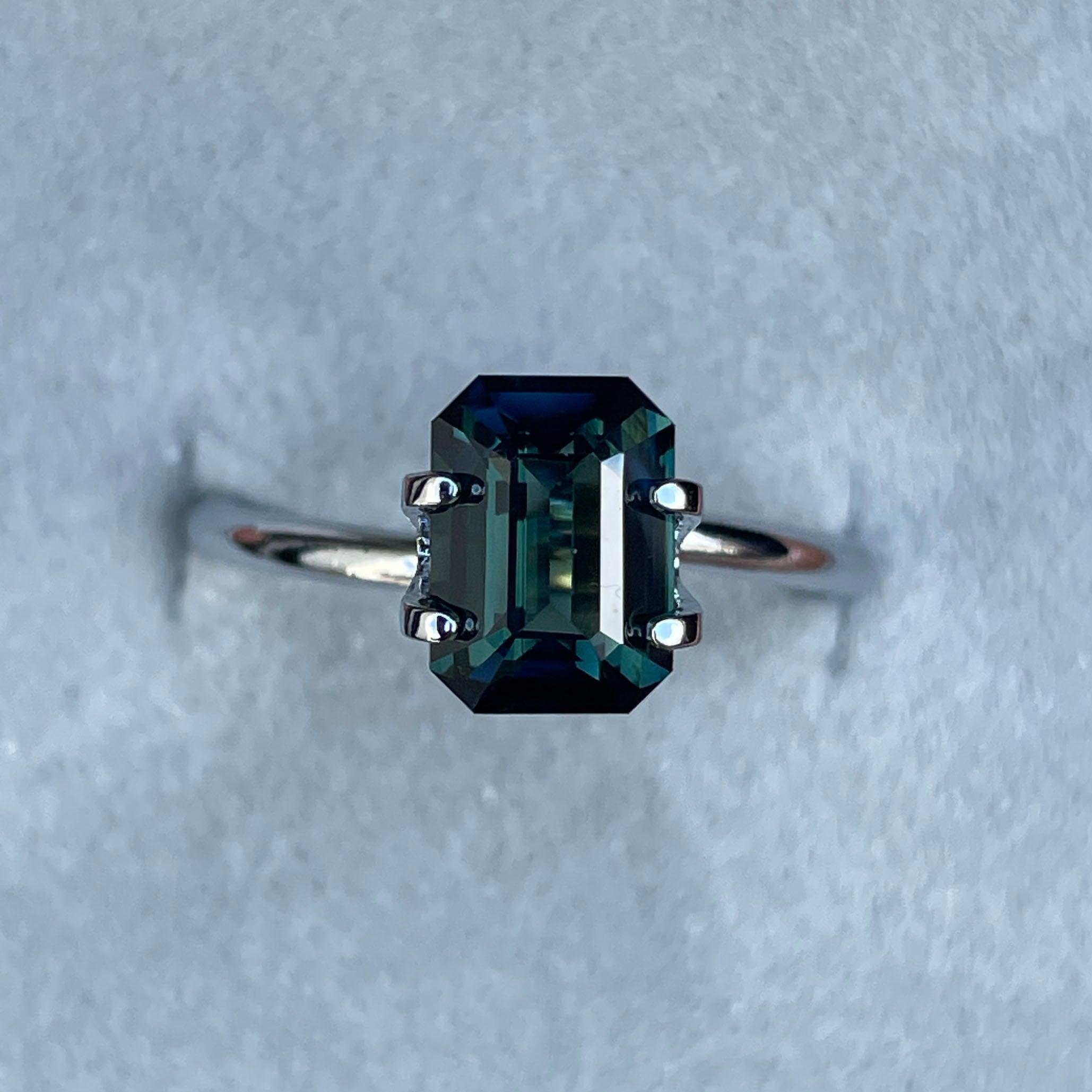 teal sapphire engagement rings