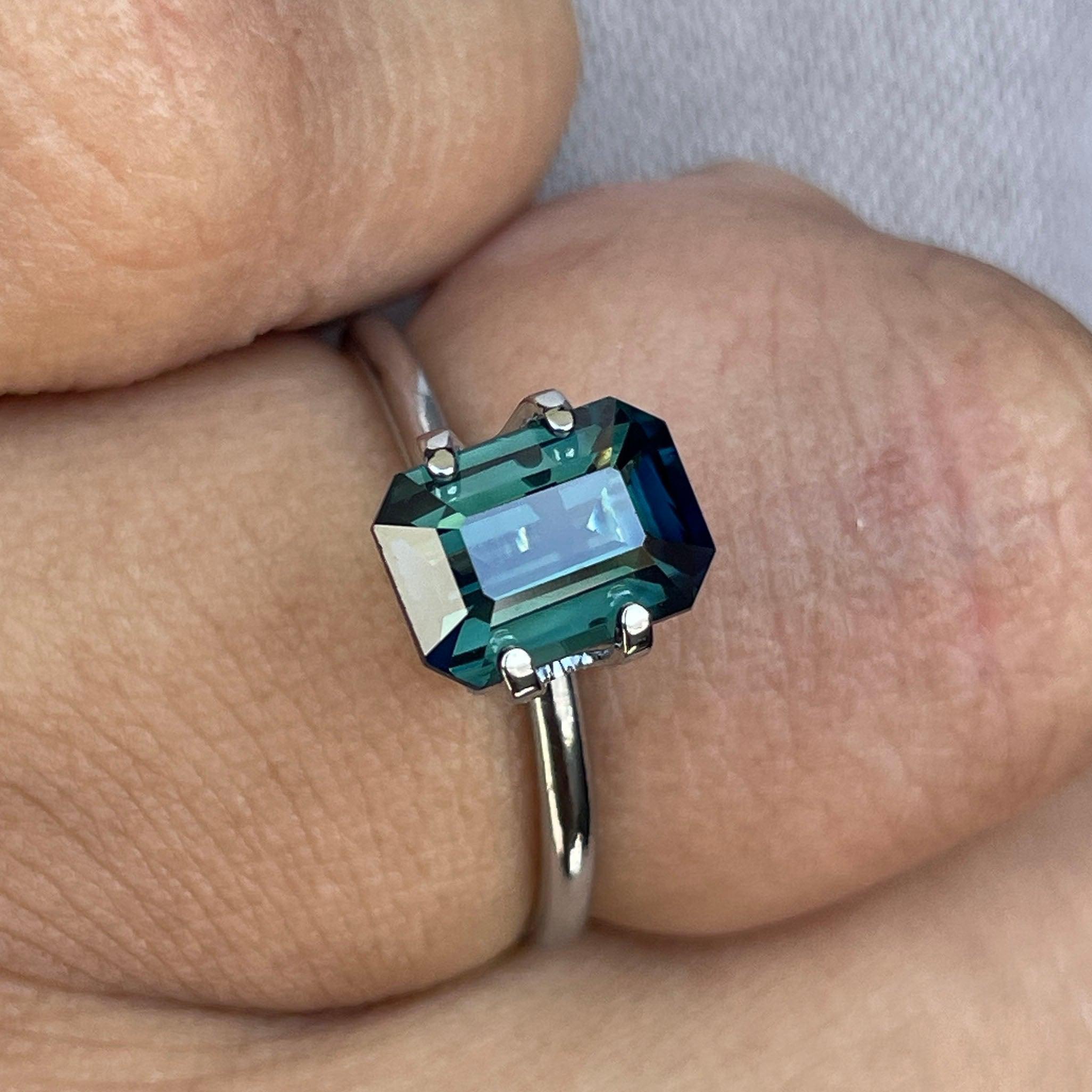 teal sapphire engagement rings