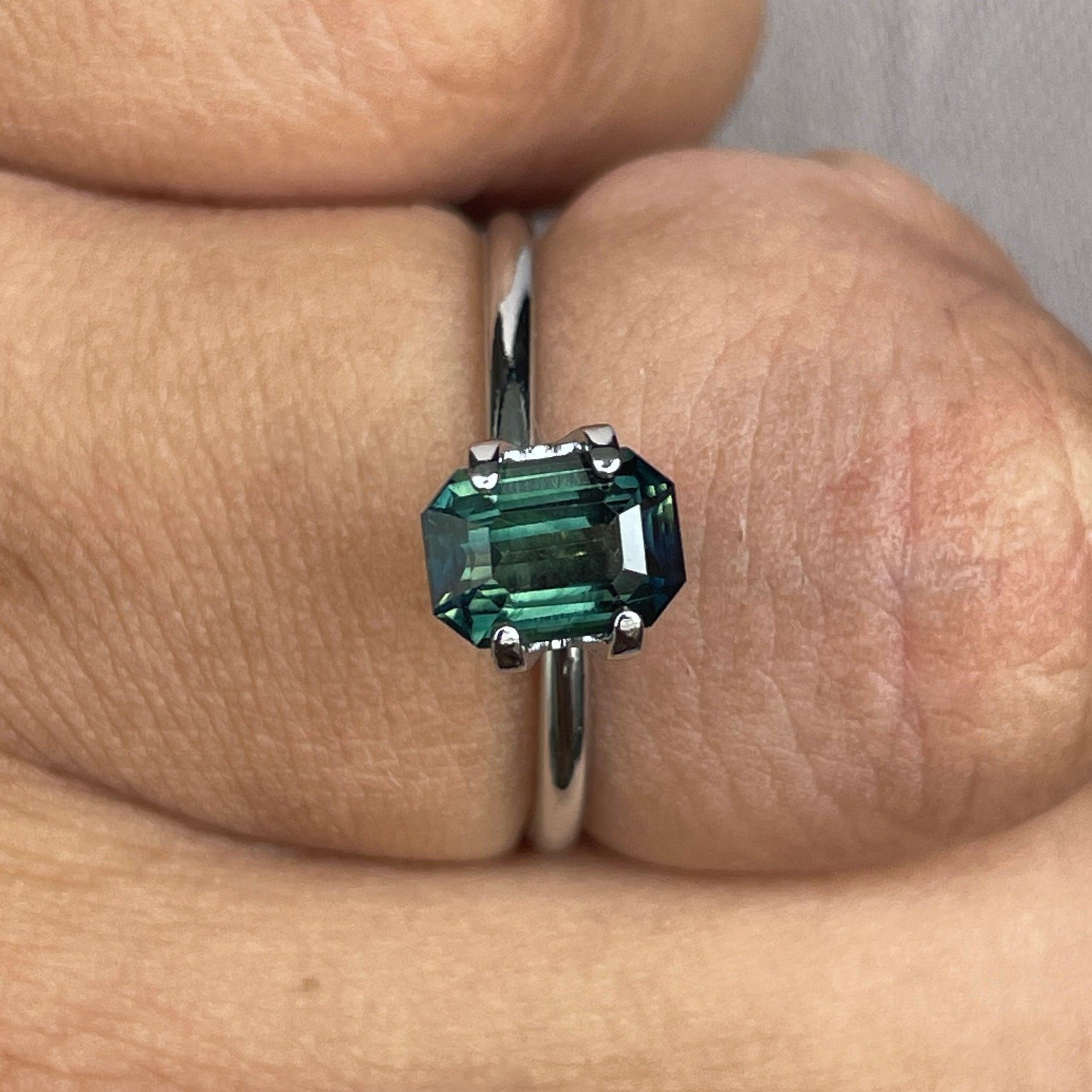 teal sapphire engagement rings